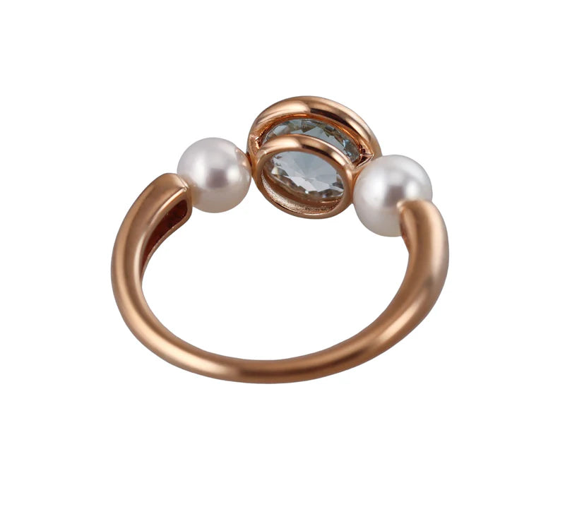 Mimi Milano  Happy Prasiolite Pearl Gold Ring