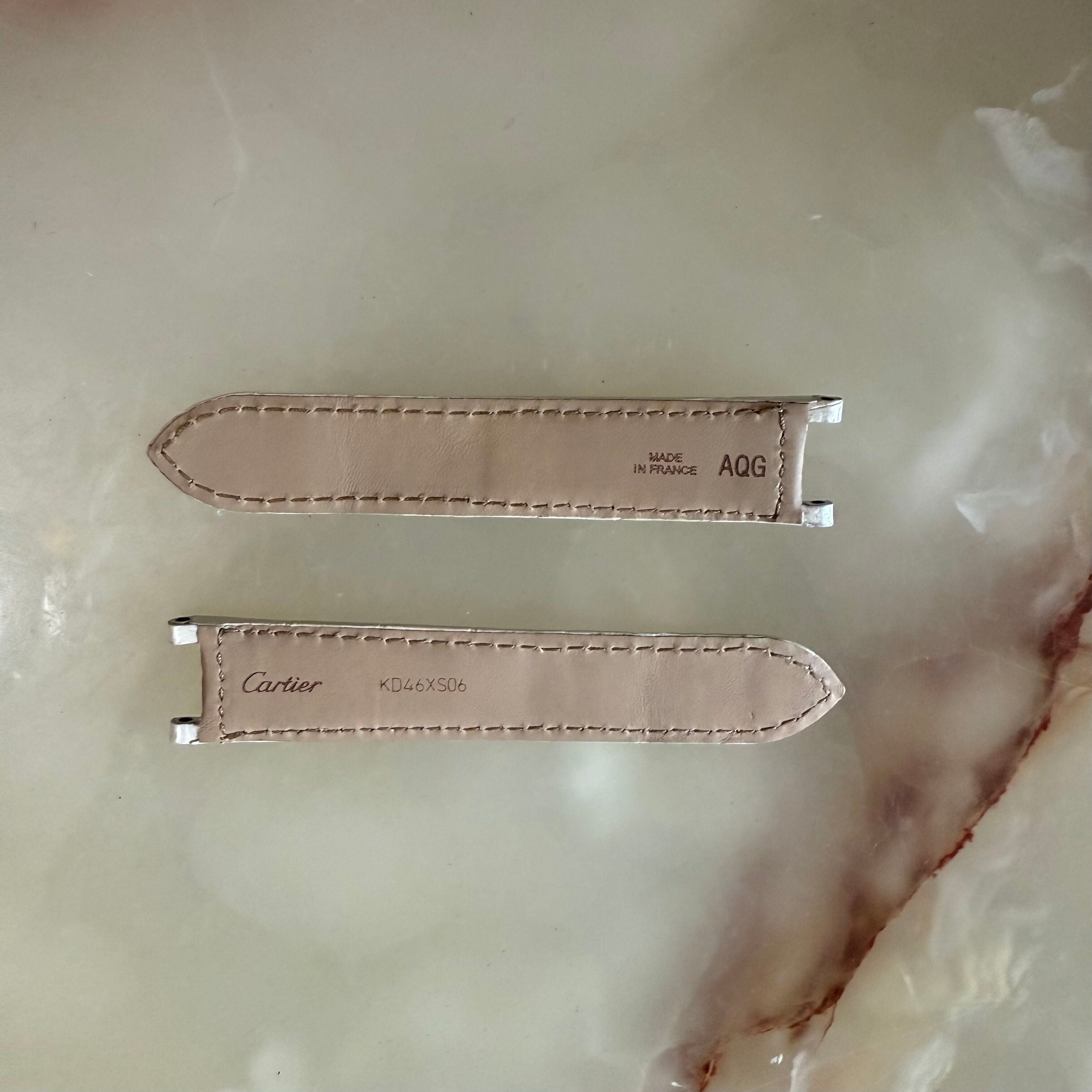 Authentic Cartier Pasha Pearl Alligator Watch Strap Band 19mm KD46XS06