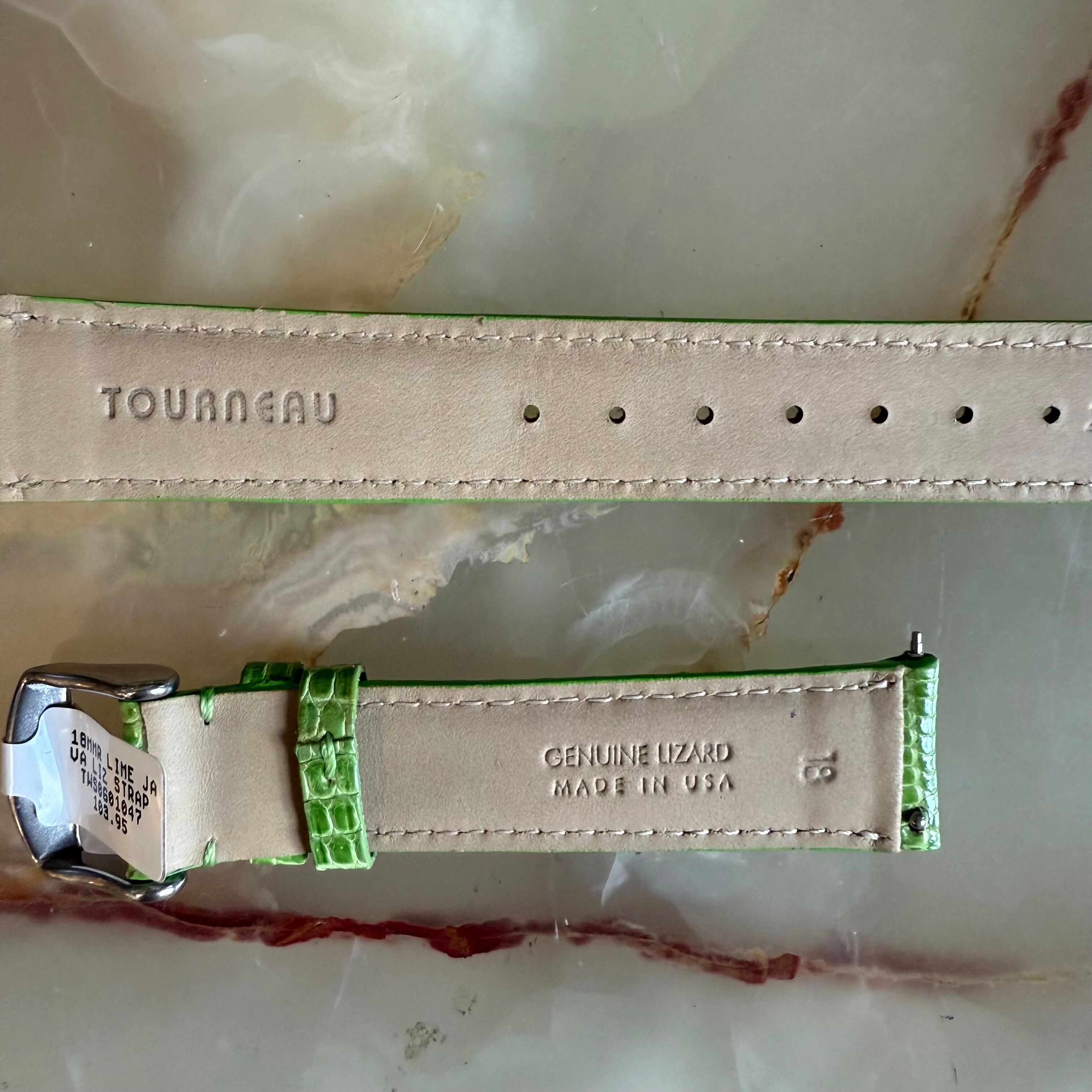 Genuine Lizard Green Watch Strap Band 18mm Padded & Stitched w Buckle