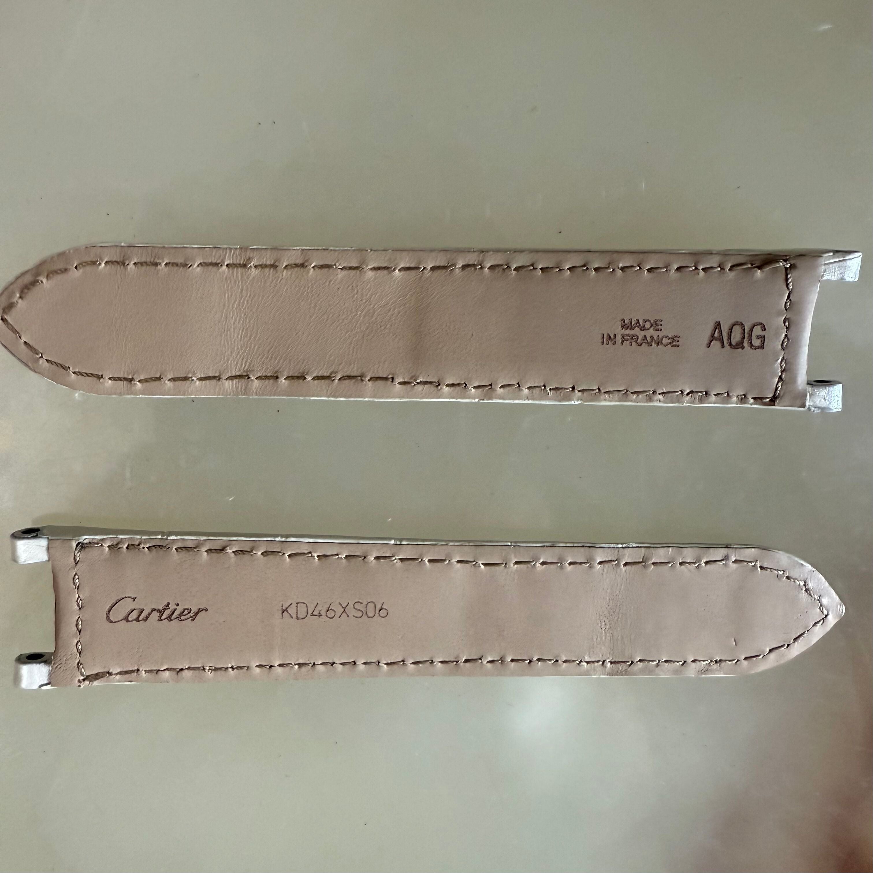 Authentic Cartier Pasha Pearl Alligator Watch Strap Band 19mm KD46XS06
