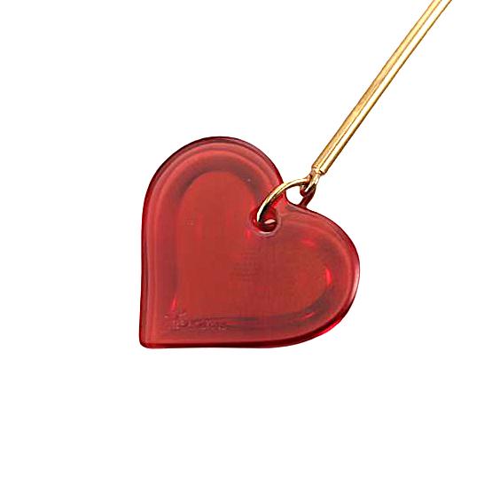 Lalique Amour Beau Coup Red Amber Crystal Vermeil Silver Drop Earrings 7765500