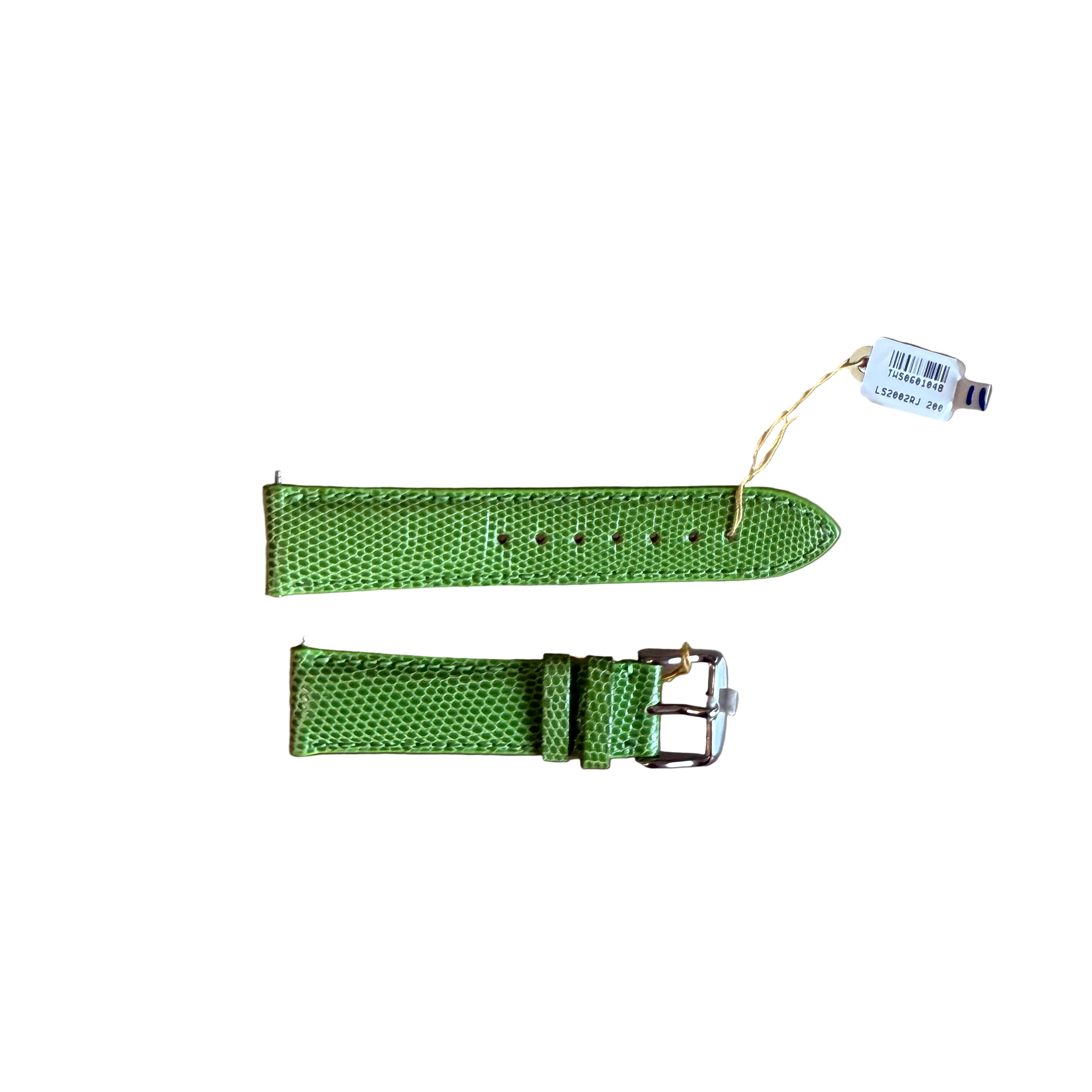 Genuine Lizard Green Watch Strap Band 20mm Padded & Stitched w Buckle
