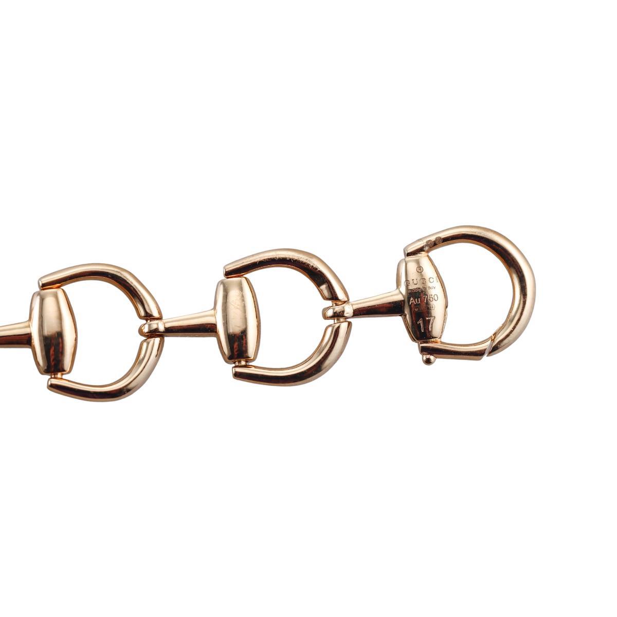Gucci Horsebit 18K Gold Link Bracelet