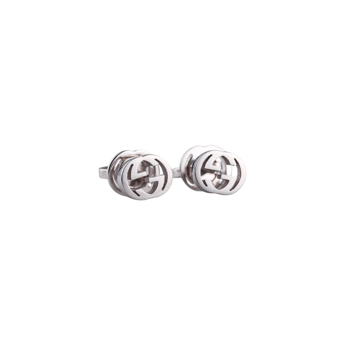 Gucci Interlocking G Motif 18K Gold Stud Earrings