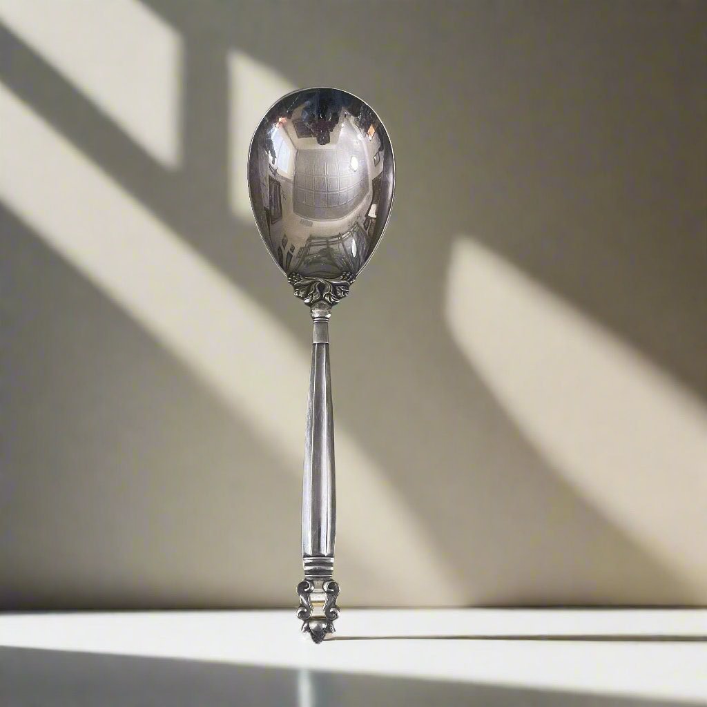 Georg Jensen Acorn Sterling  Serving Spoon