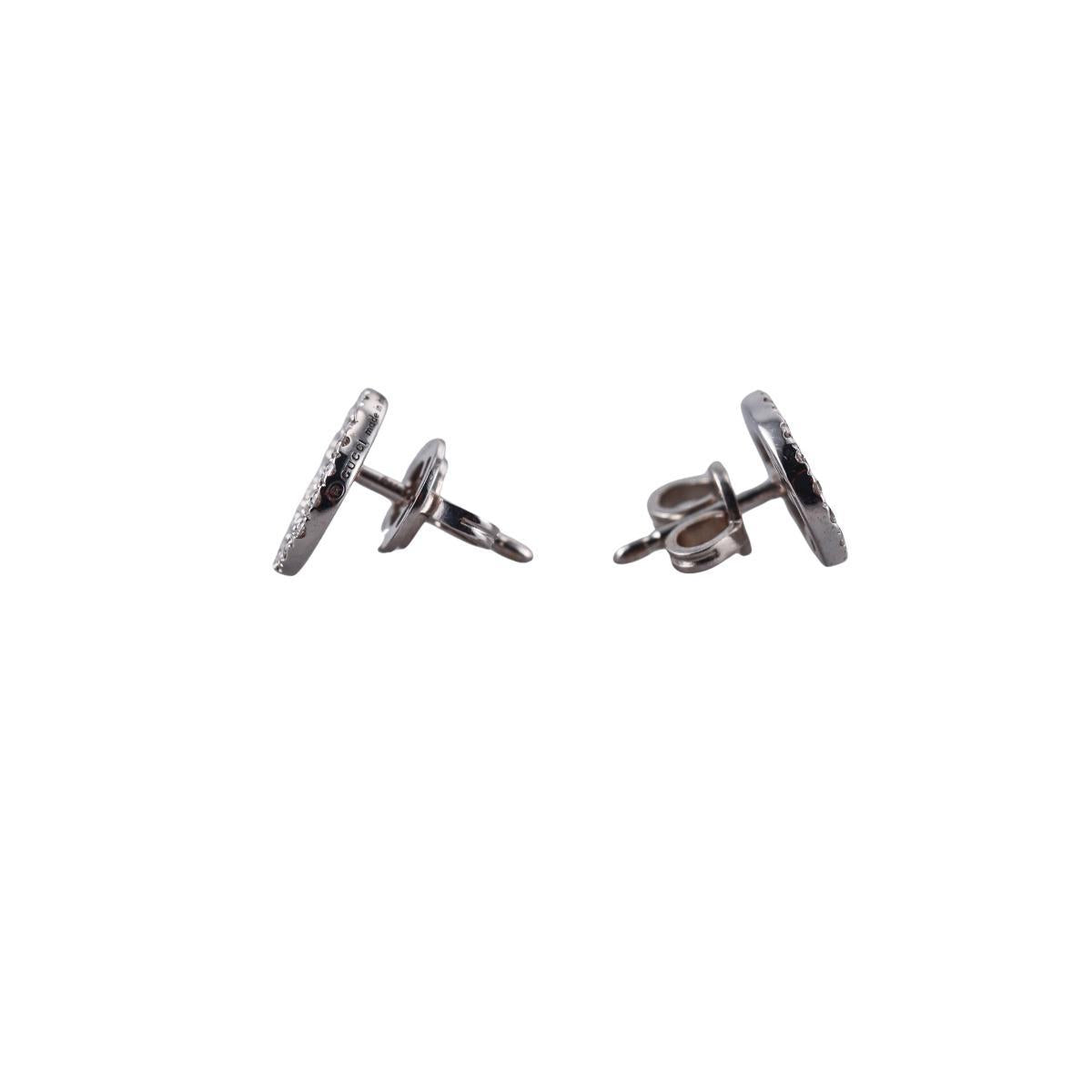 Gucci Interlocking GG 18k Gold Diamond Stud Earrings