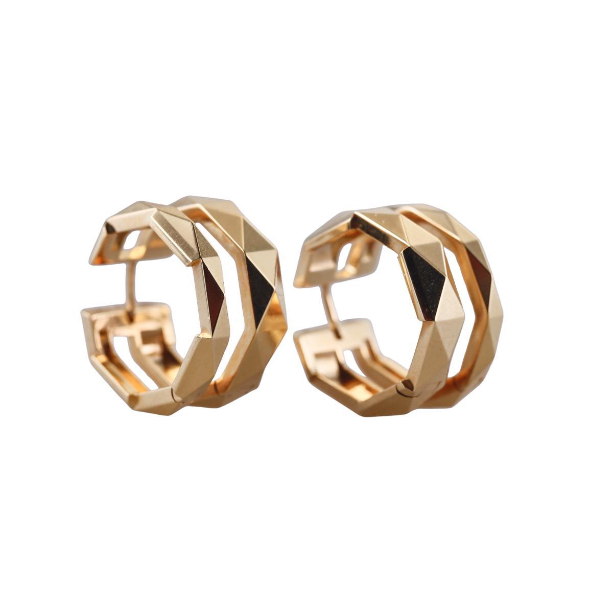 Gucci 18k Gold Gucci Link to Love Hoop Earrings