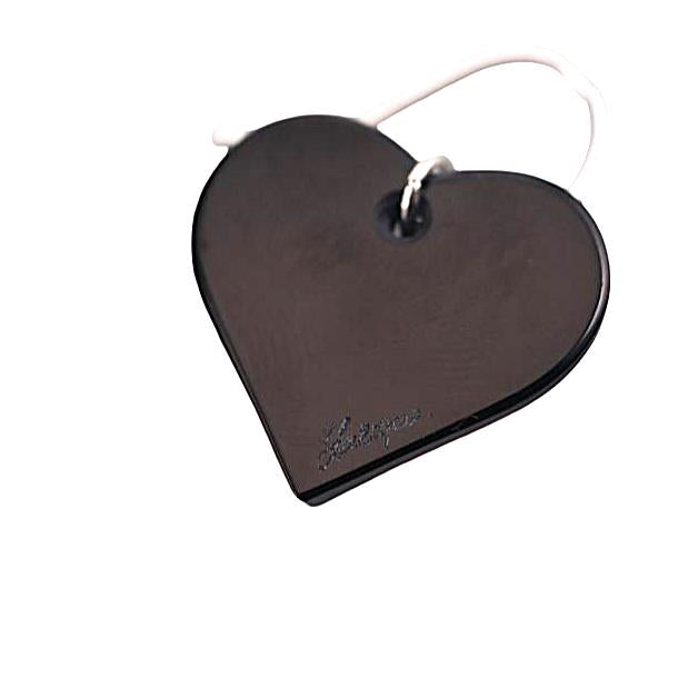 Lalique Amour Black Crystal Sterling Silver Heart Drop Earrings 7765200