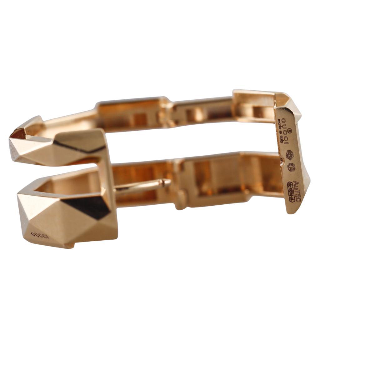 Gucci 18k Gold Gucci Link to Love Hoop Earrings
