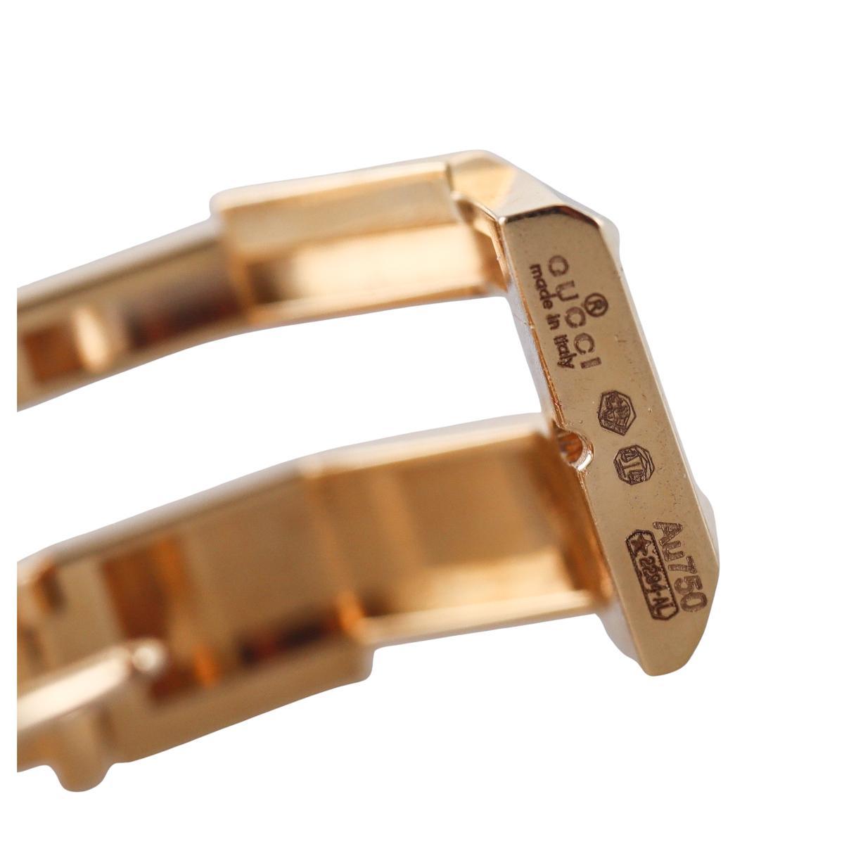 Gucci 18k Gold Gucci Link to Love Hoop Earrings