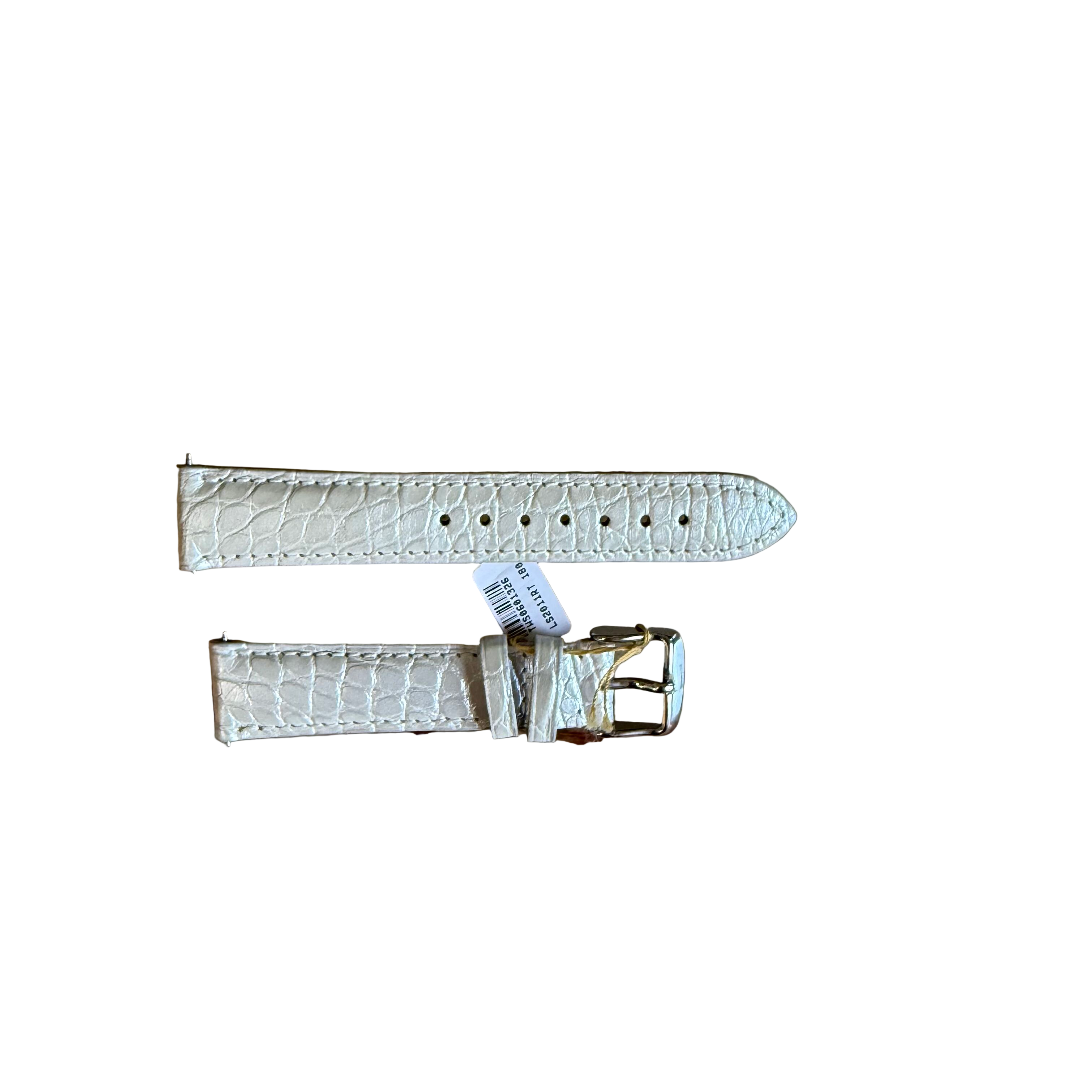 Genuine Alligator Pearly White Watch Strap Band 18mm Padded & Stitched w Buckle
