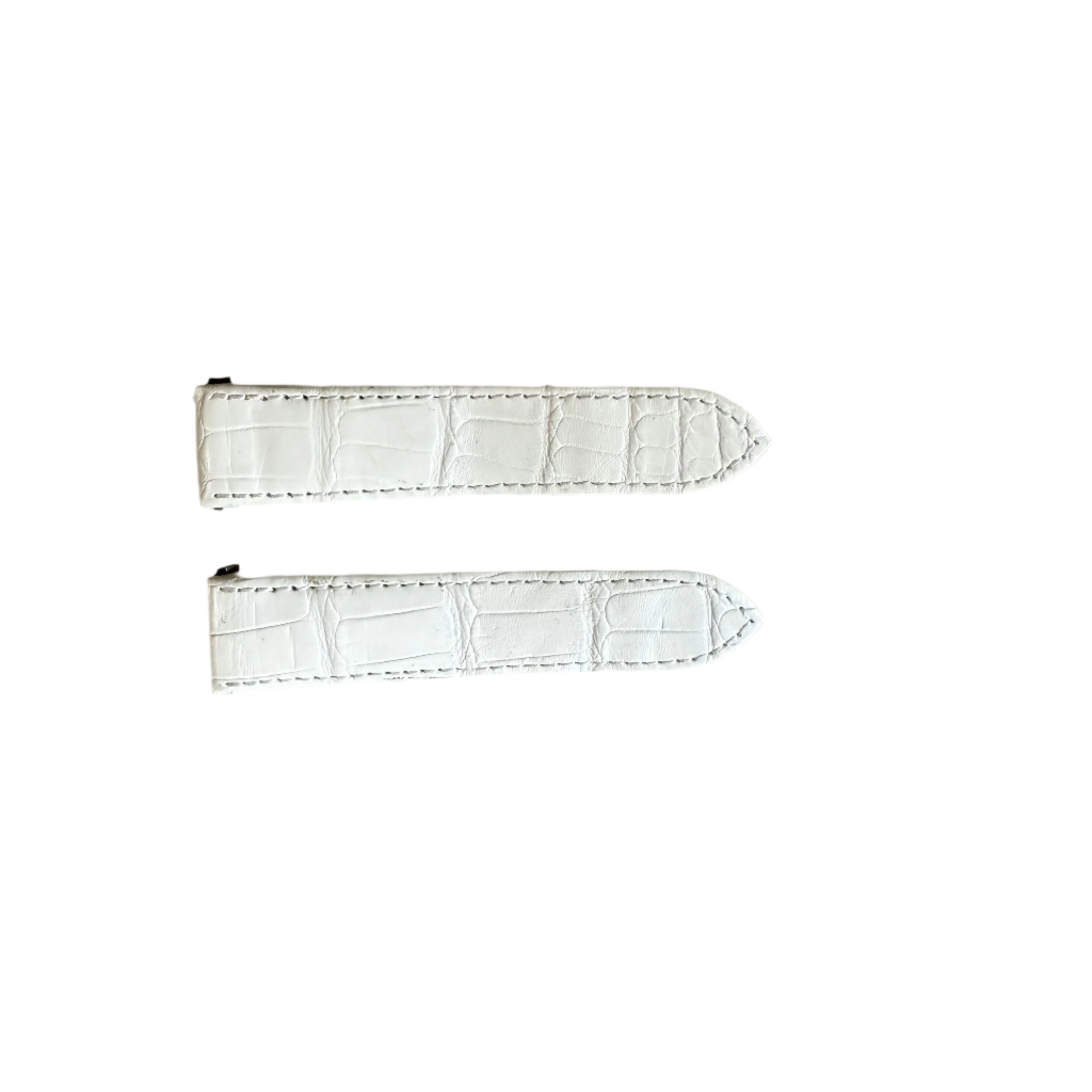 Authentic Cartier White Alligator Quick Release Watch Strap Band 19mm KD68WK63