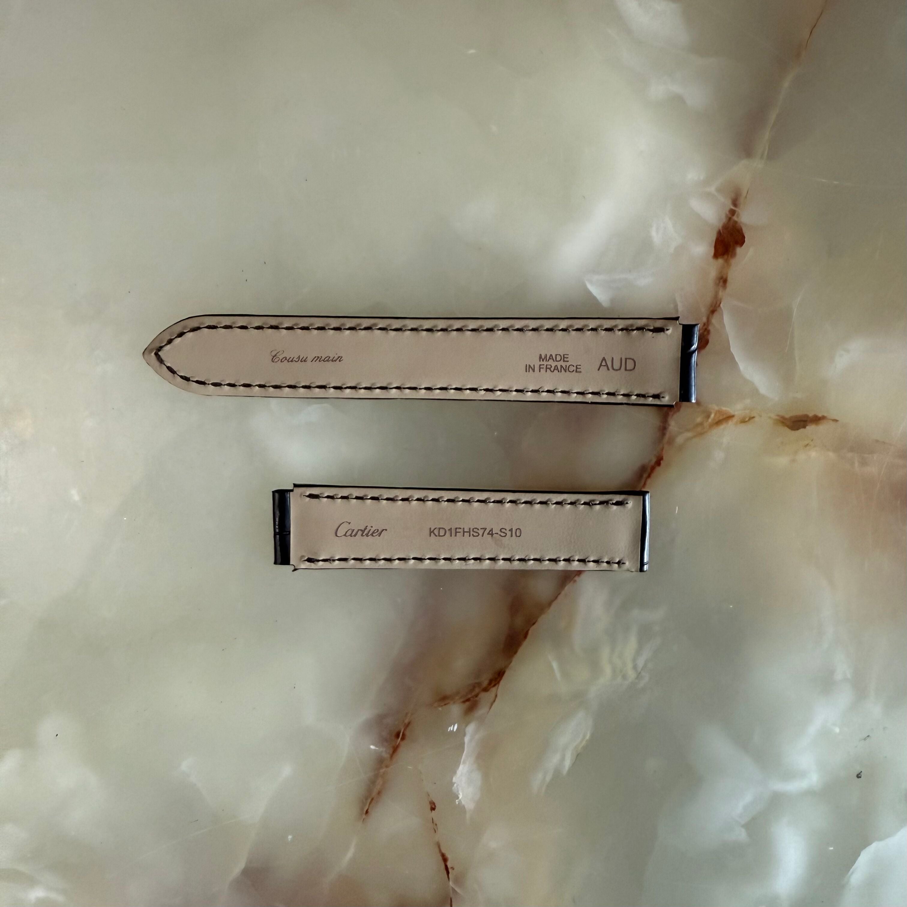 Authentic Cartier Brown Alligator Watch Strap Band 17mm KD1FHS74-S10