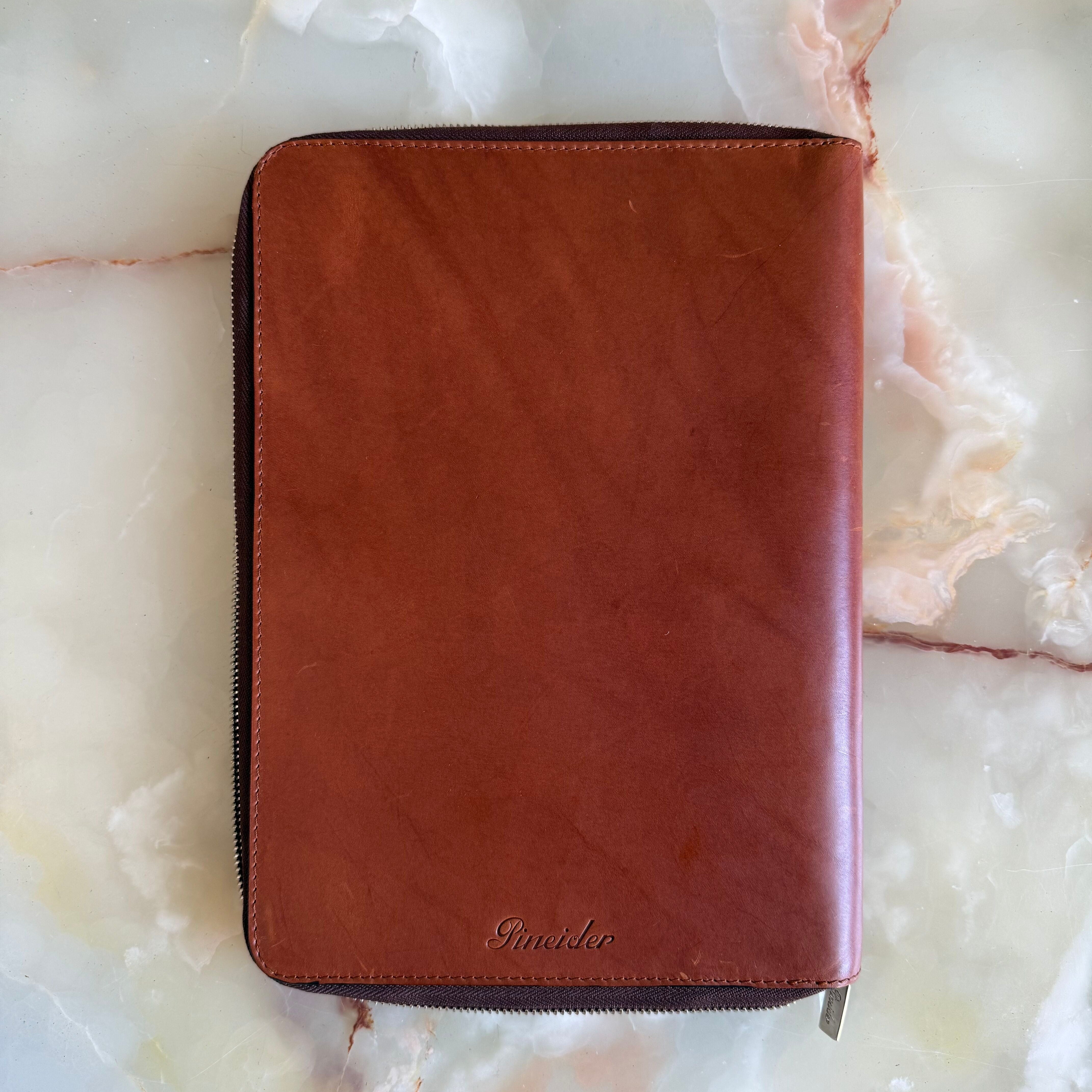 Pineider Brown Leather Calf Organizer