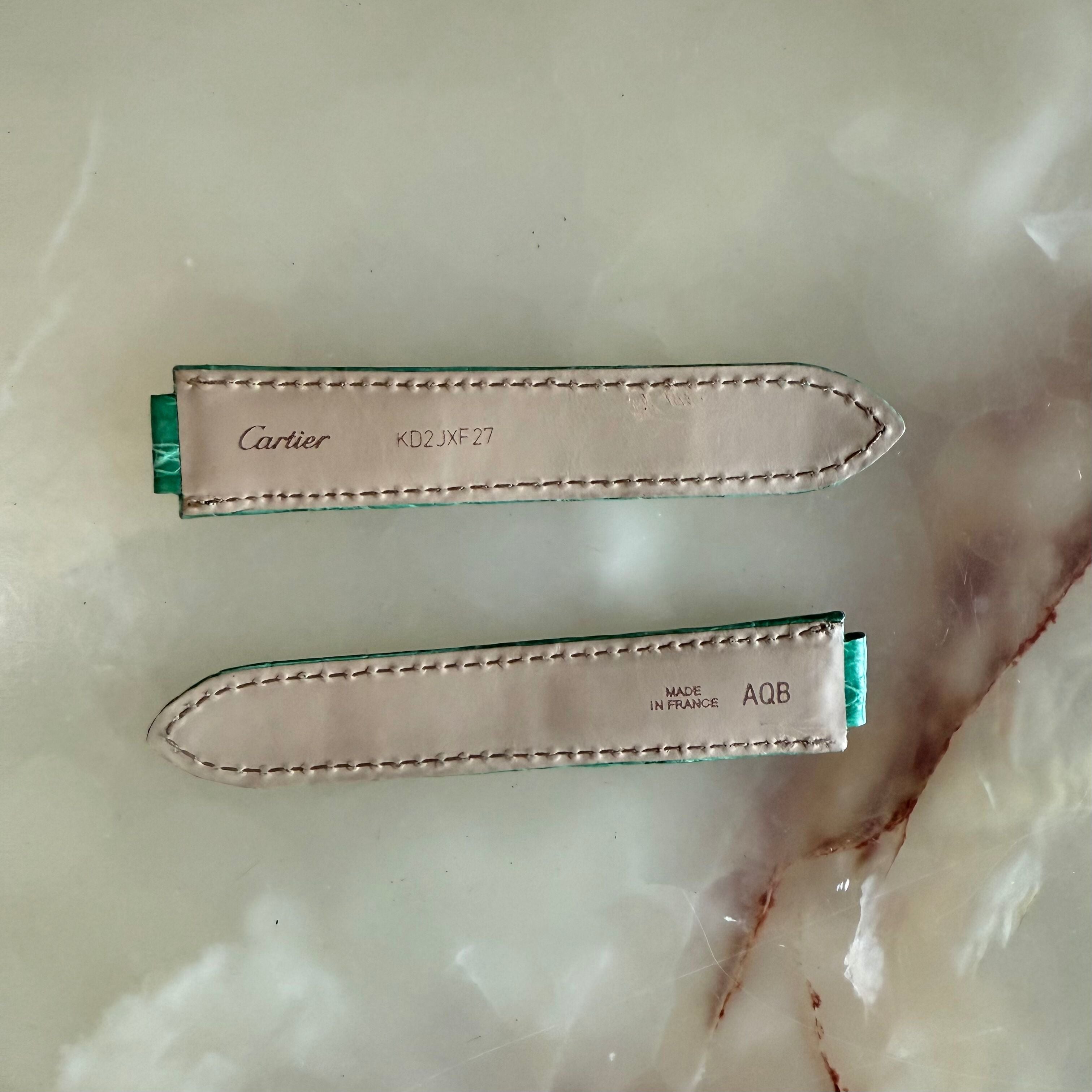 Authentic Cartier Green Alligator Watch Strap Band 20mm KD2JXF27