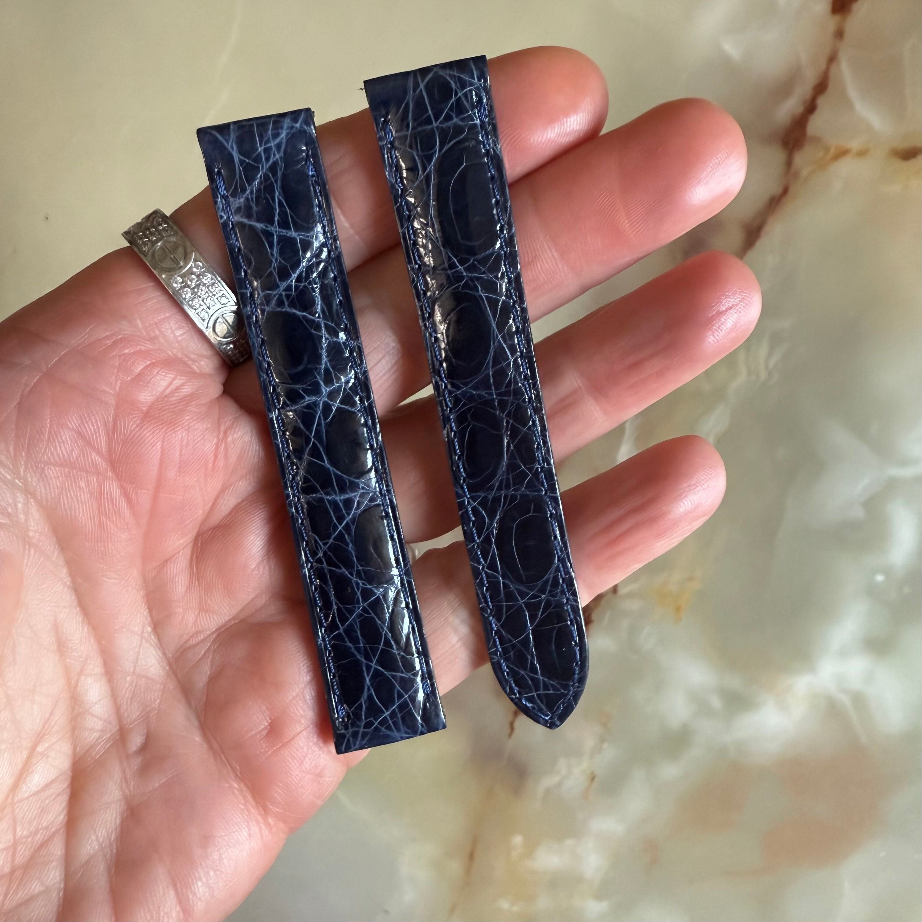 Authentic Cartier Blue Alligator Watch Strap Band 15mm KD53DF71