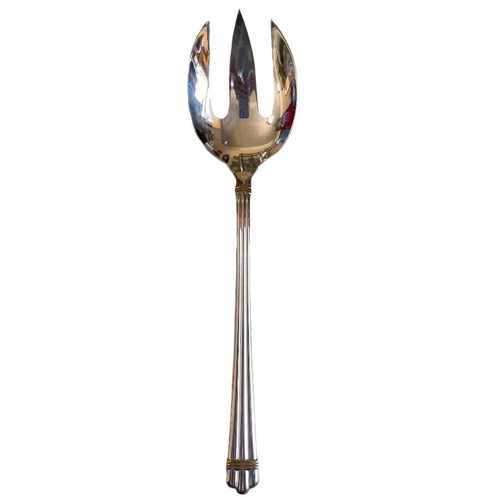 Christofle Aria Gold Ring Salad Serving Fork