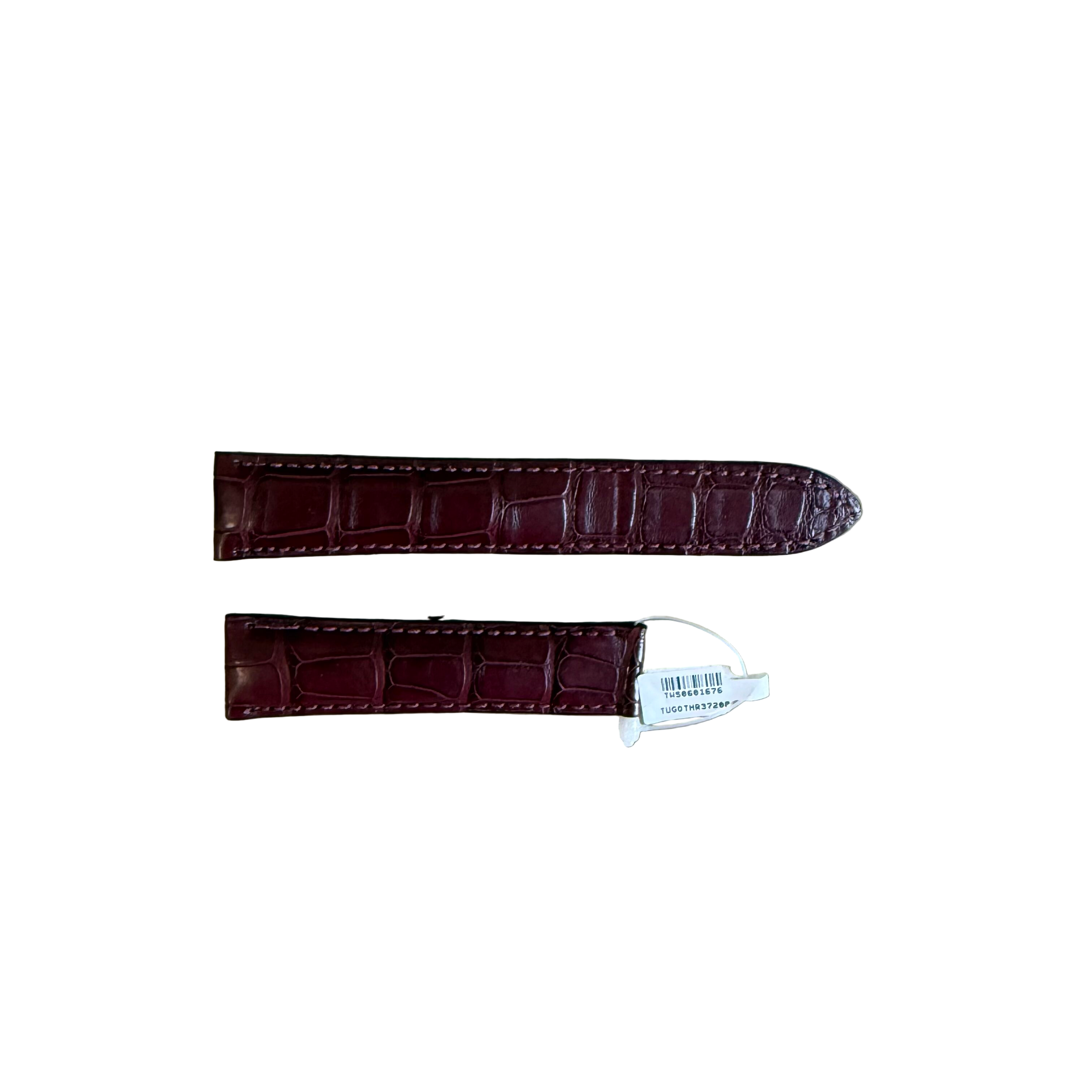 Genuine Alligator Burgundy Watch Strap Band 20mm Padded & Stitched