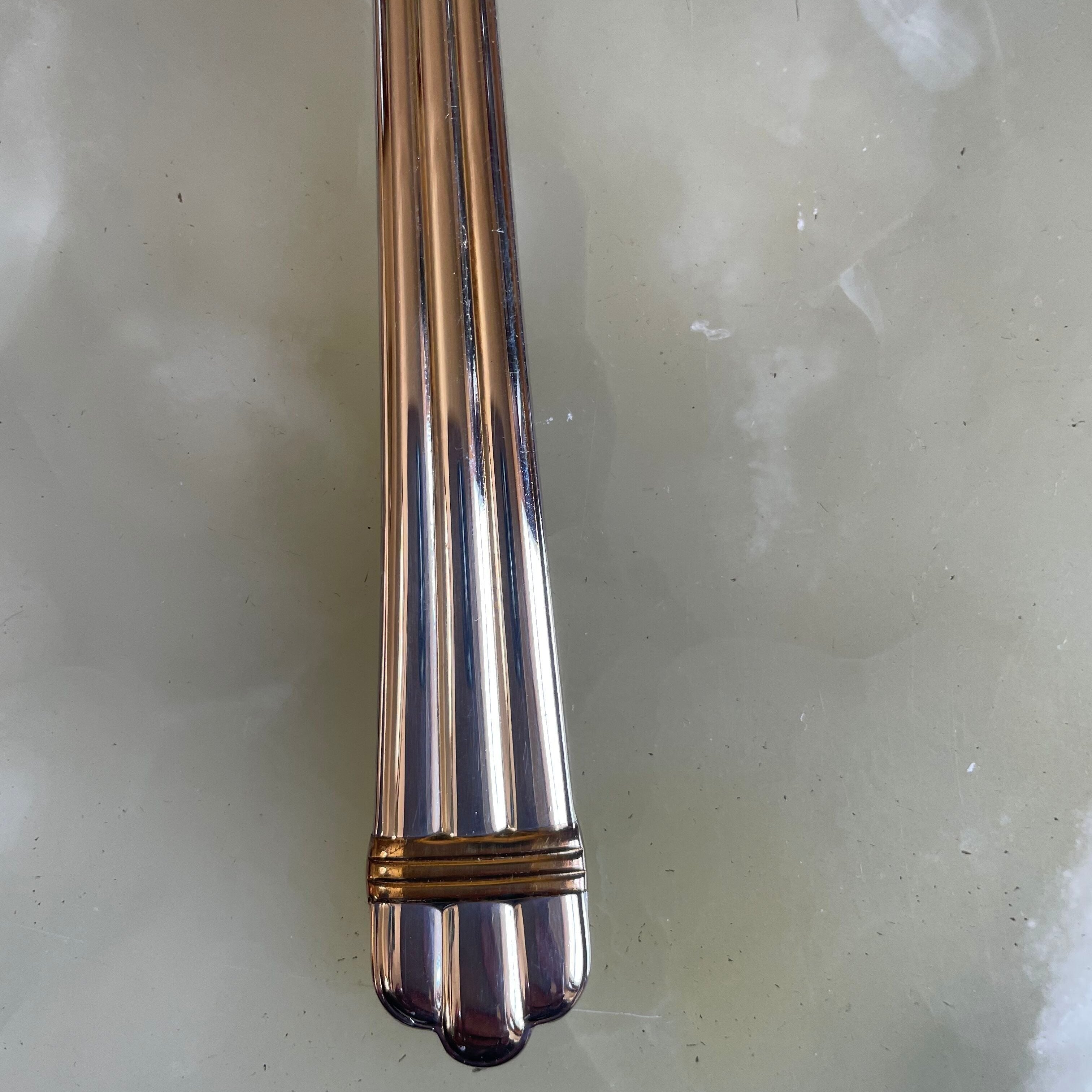 Christofle Aria Gold Ring Salad Serving Fork