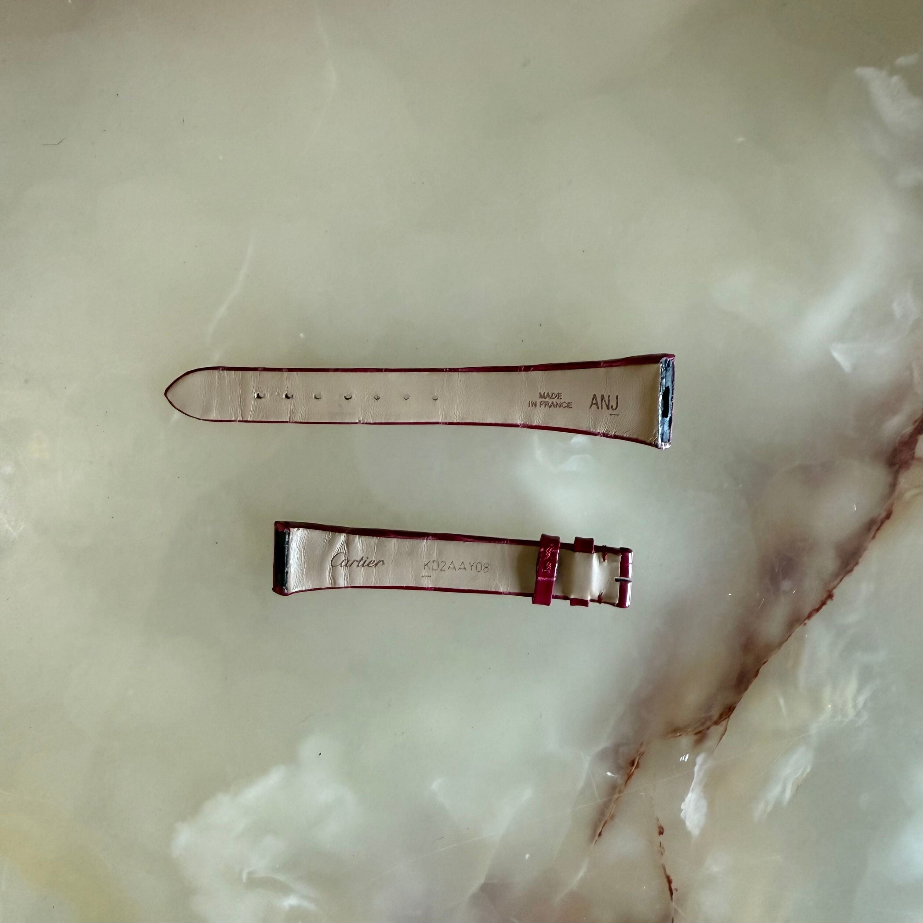 Authentic Cartier Red Alligator Quick Release Watch Strap Band 15mm KD2AAY08
