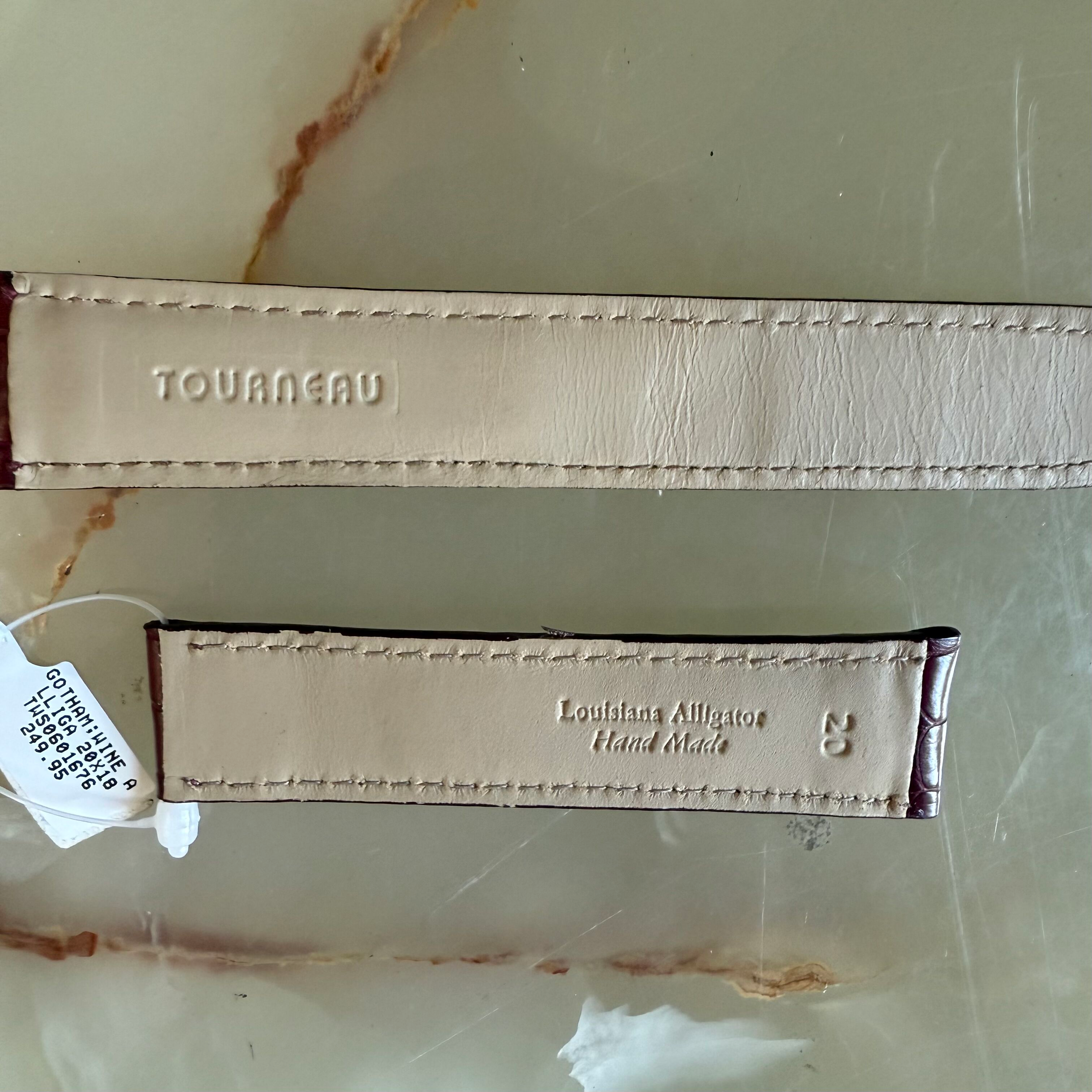 Genuine Alligator Burgundy Watch Strap Band 20mm Padded & Stitched