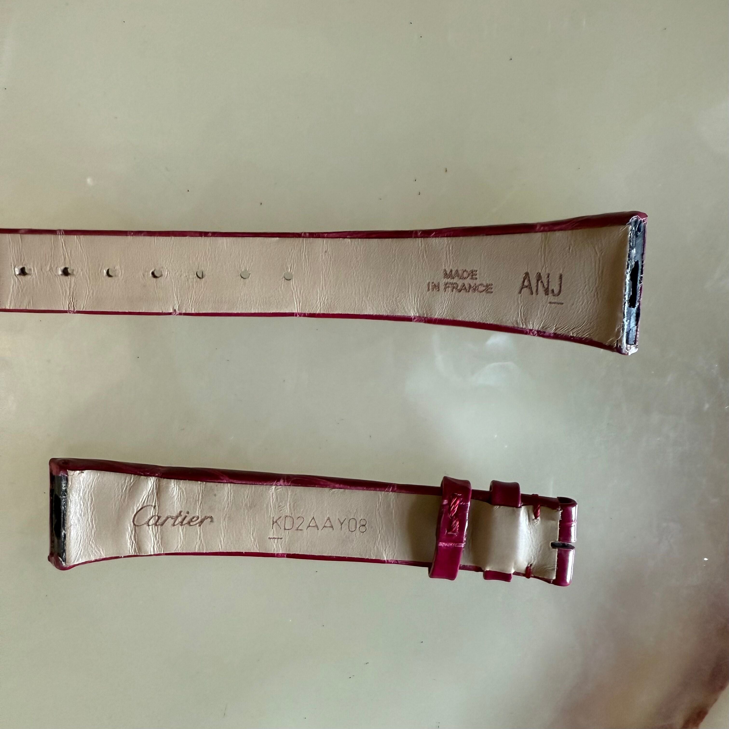 Authentic Cartier Red Alligator Quick Release Watch Strap Band 15mm KD2AAY08