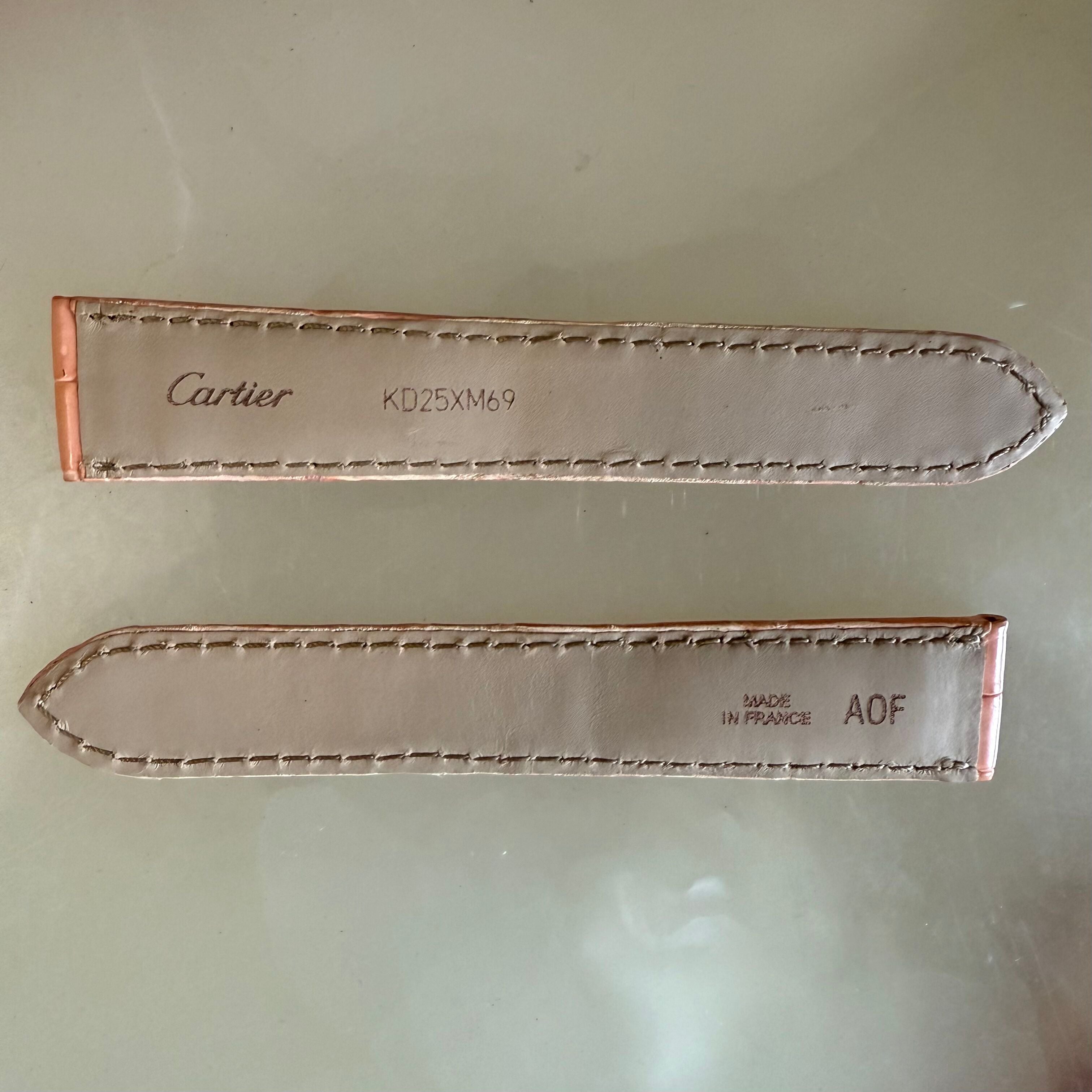 Authentic Cartier Peach Alligator Watch Strap Band 18mm KD25XM69