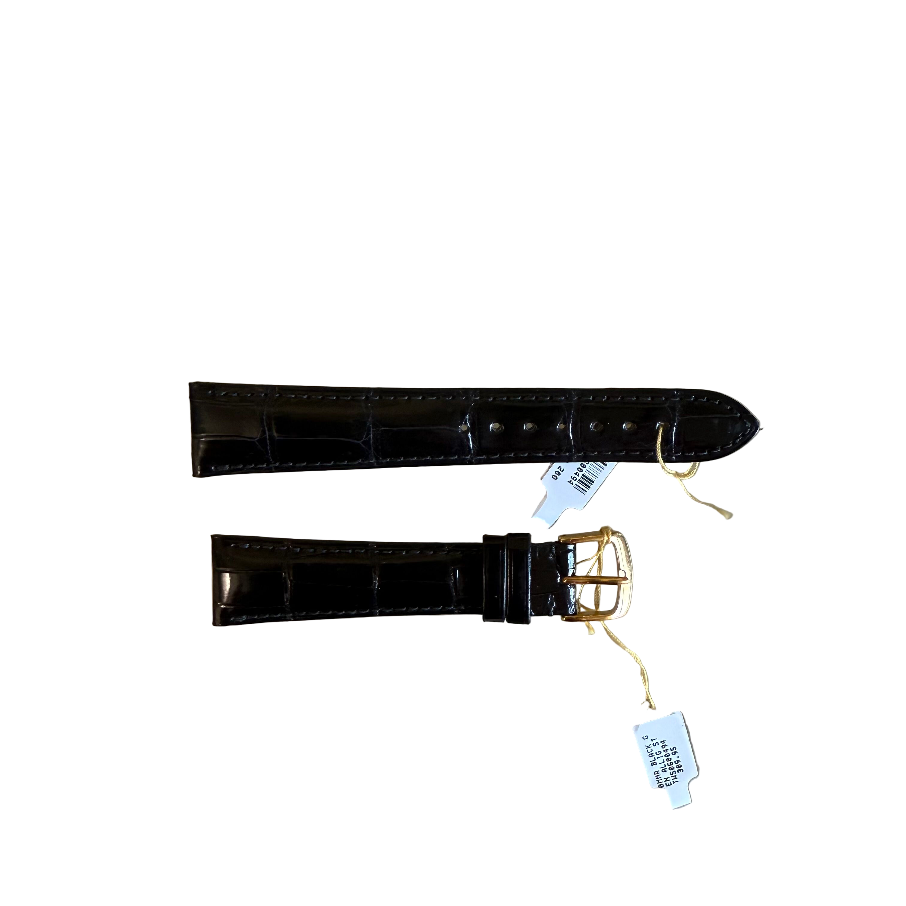 Genuine Alligator Black Watch Strap Band 20mm Padded & Stitched w Buckle