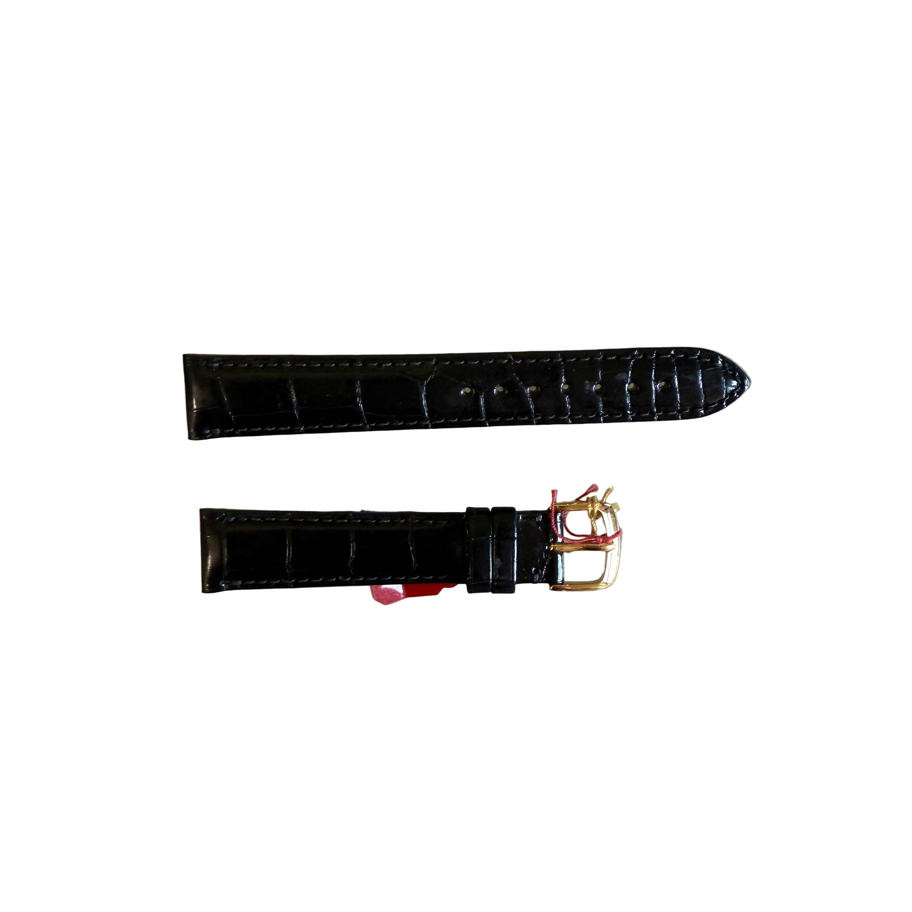 Genuine Alligator Black Watch Strap Band 18mm Padded & Stitched w Buckle