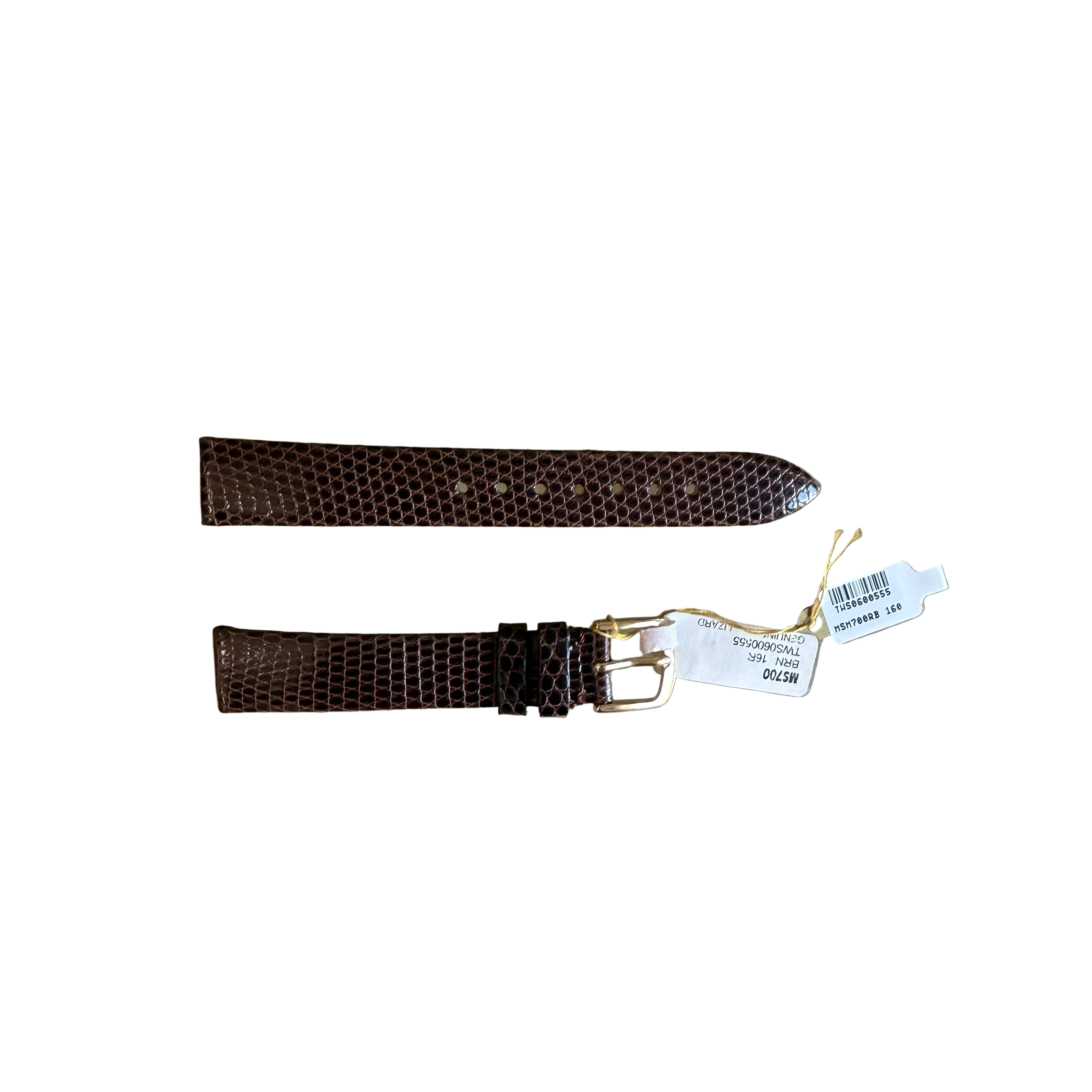 Genuine Lizard Brown Watch Strap Band 16mm Padded & Stitched w Buckle