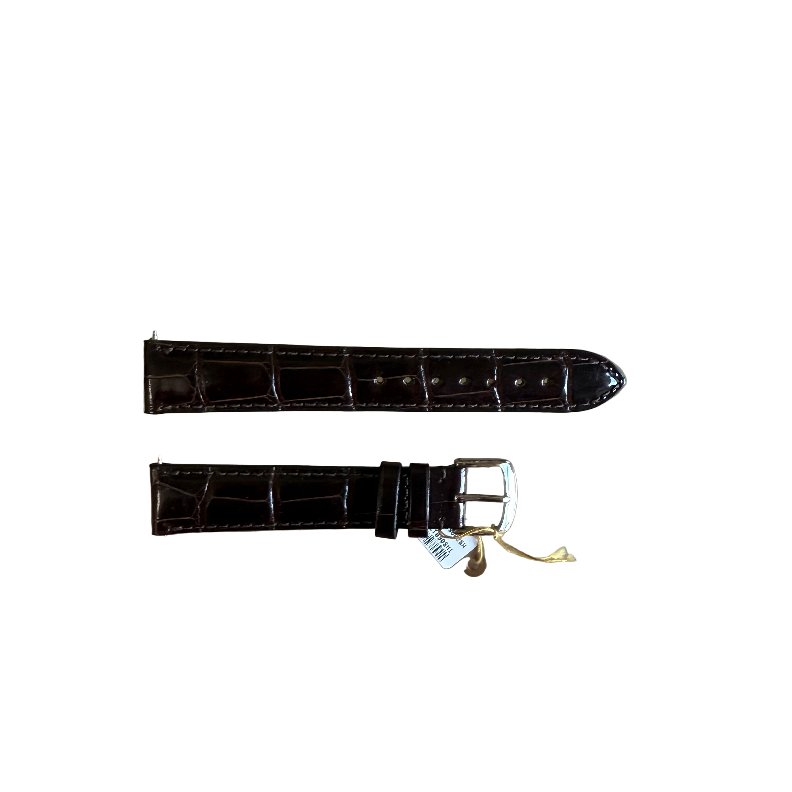 Genuine Alligator Shiny Brown Watch Strap Band 18mm Padded & Stitched w Buckle