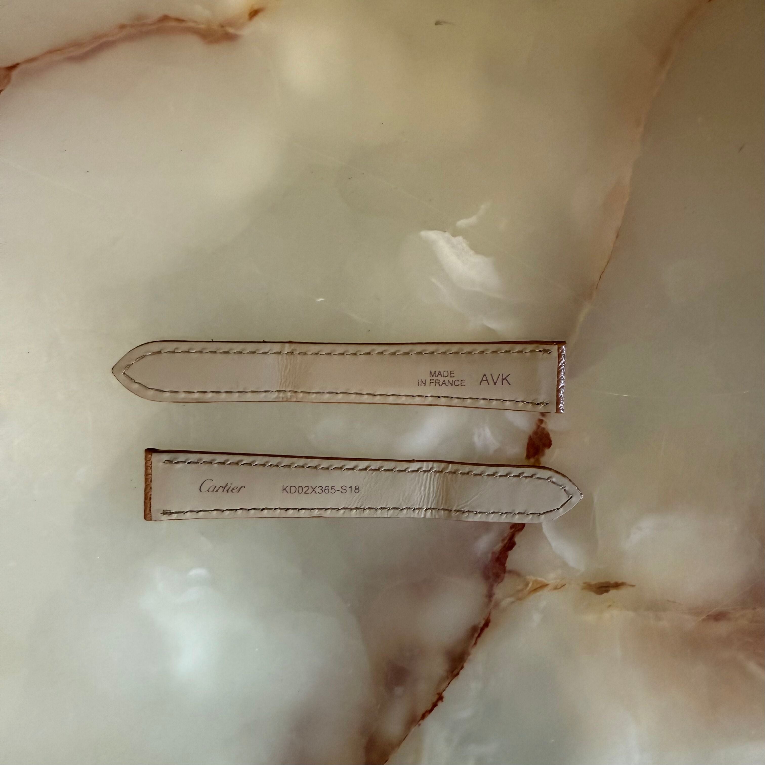 Authentic Cartier Brown Leather Watch Strap Band 16mm KD02X365-S18