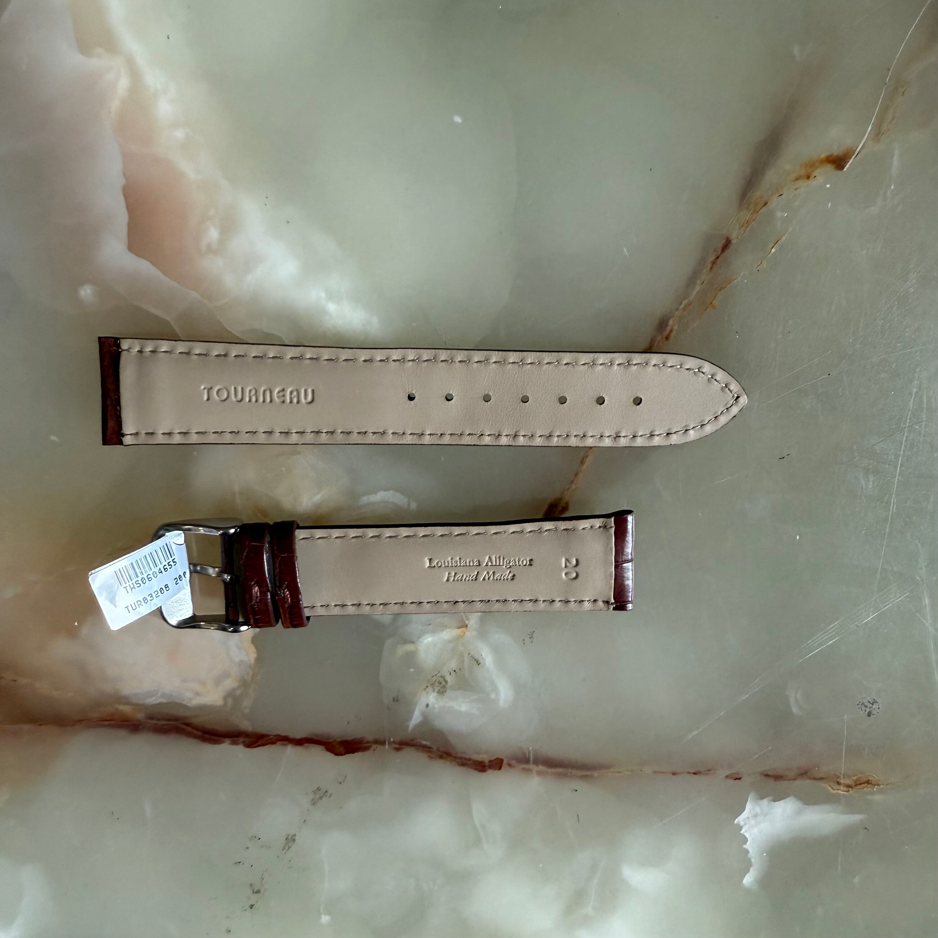 Genuine Alligator Brown Watch Strap Band 20mm Padded & Stitched w Buckle