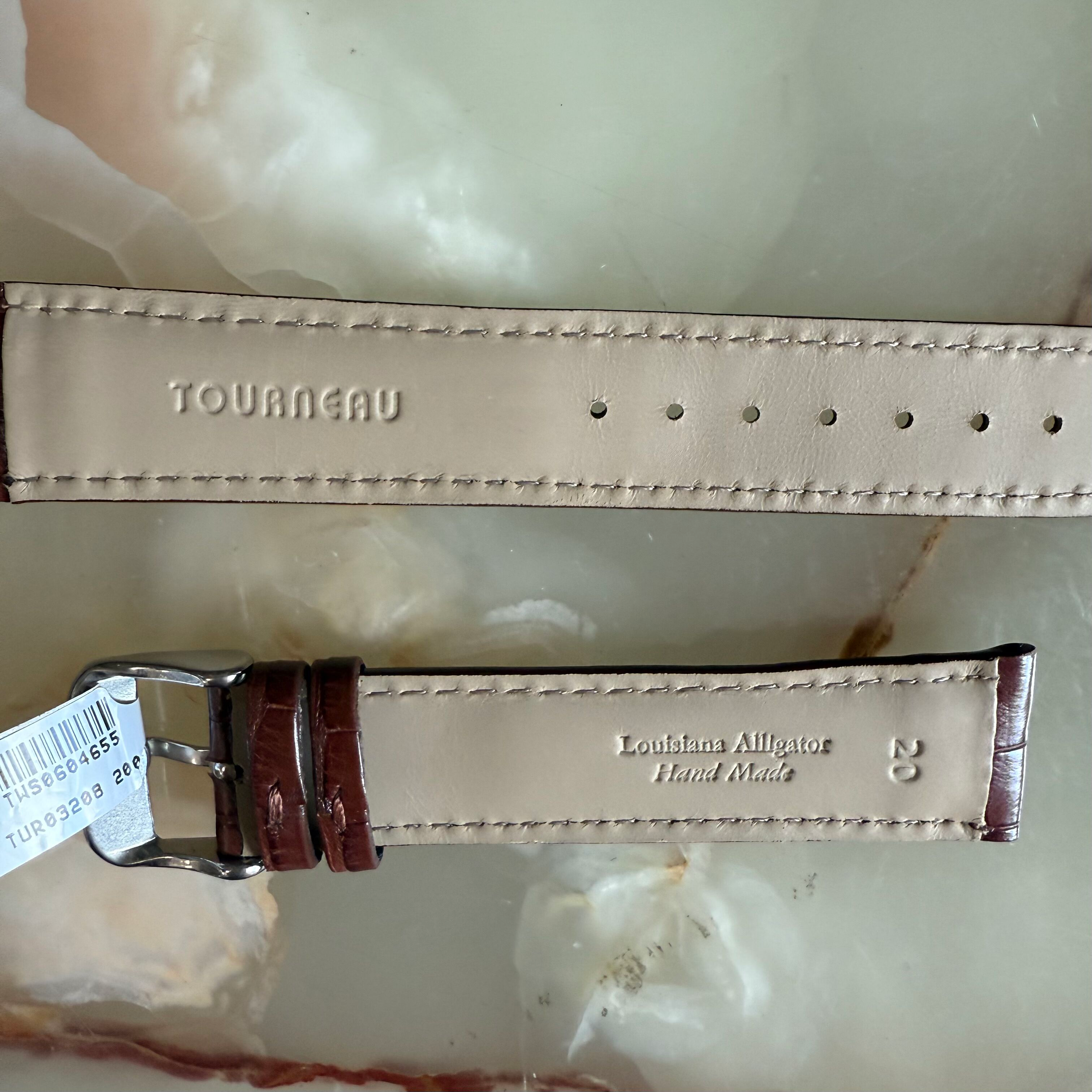 Genuine Alligator Brown Watch Strap Band 20mm Padded & Stitched w Buckle