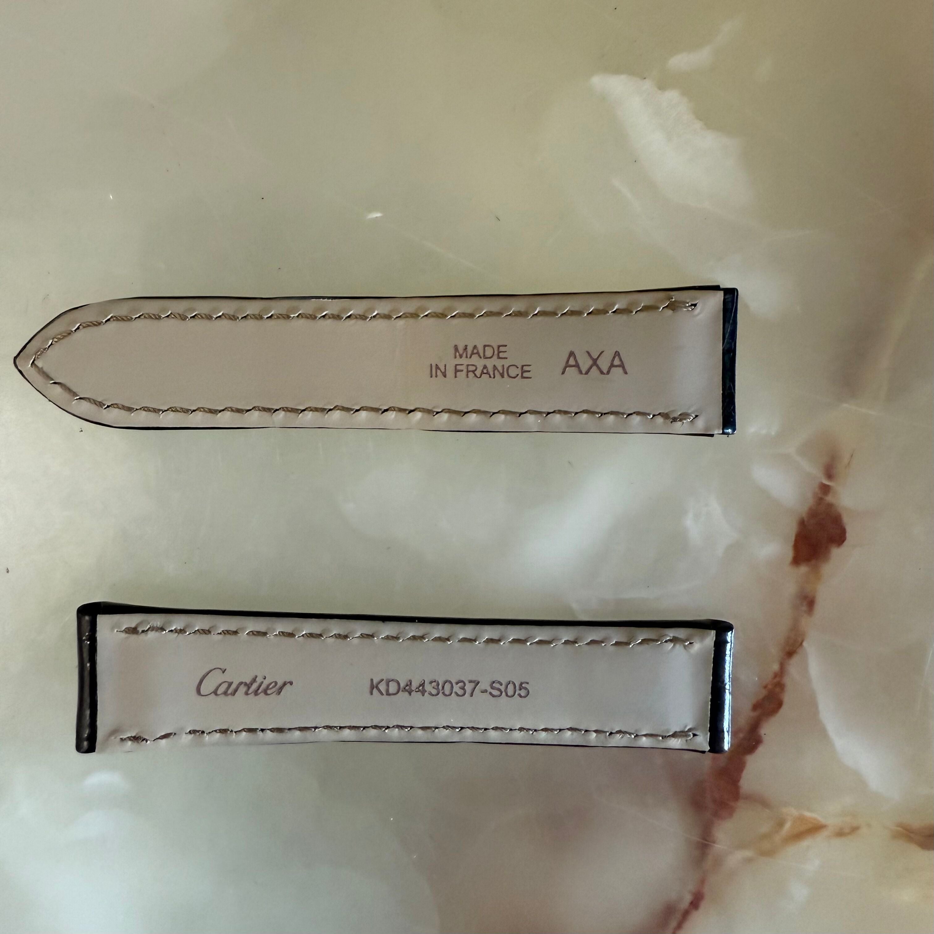 Authentic Cartier Black Alligator Watch Strap Band 16mm KD443037-S05