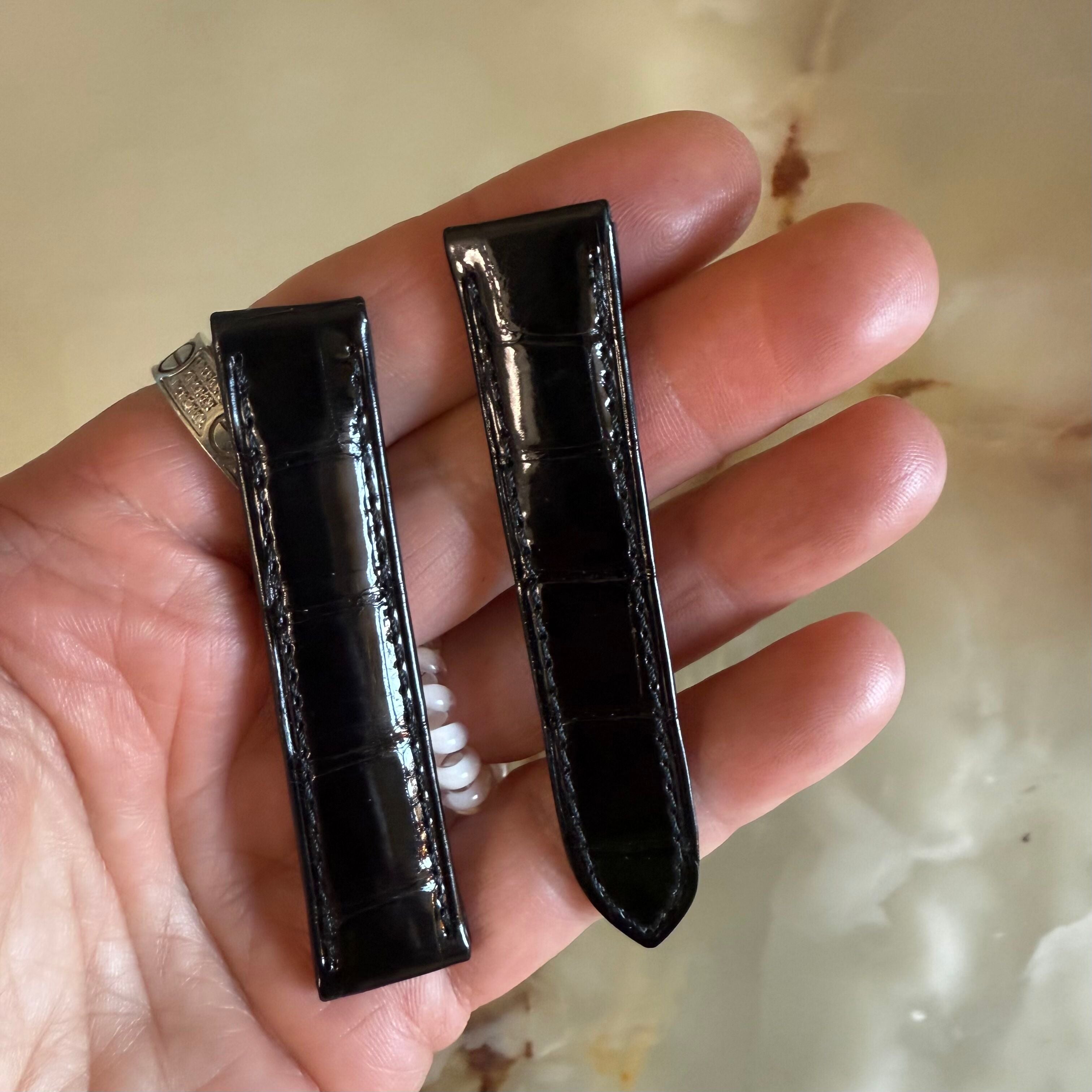 Authentic Cartier Black Alligator Watch Strap Band 16mm KD443037-S05