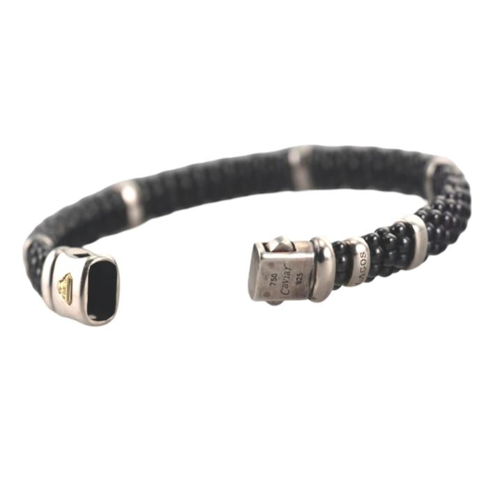 Lagos Caviar 18K Gold Sterling Silver Black Ceramic Bracelet