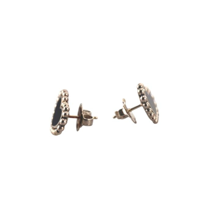 Lagos Maya Sterling Silver Onyx Heart Earrings