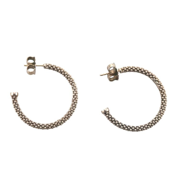 Lagos Caviar Sterling Silver Hoop Earrings