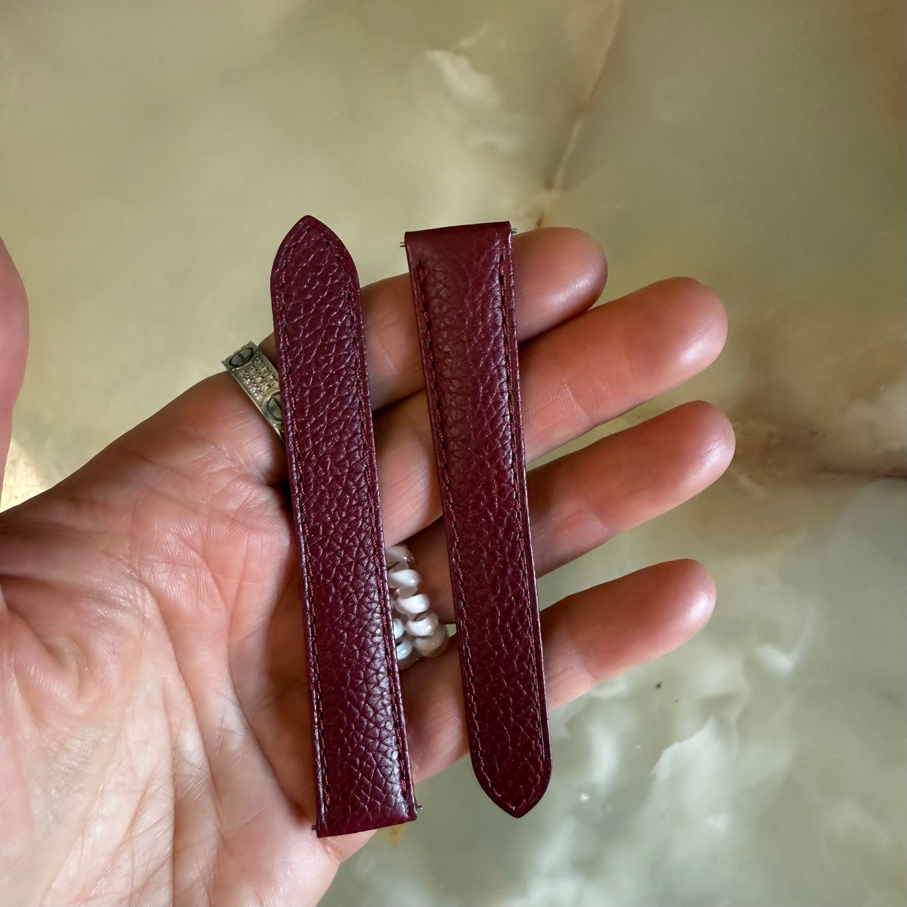 Authentic Cartier Red Leather Watch Strap Band 16mm KD6WXAFM