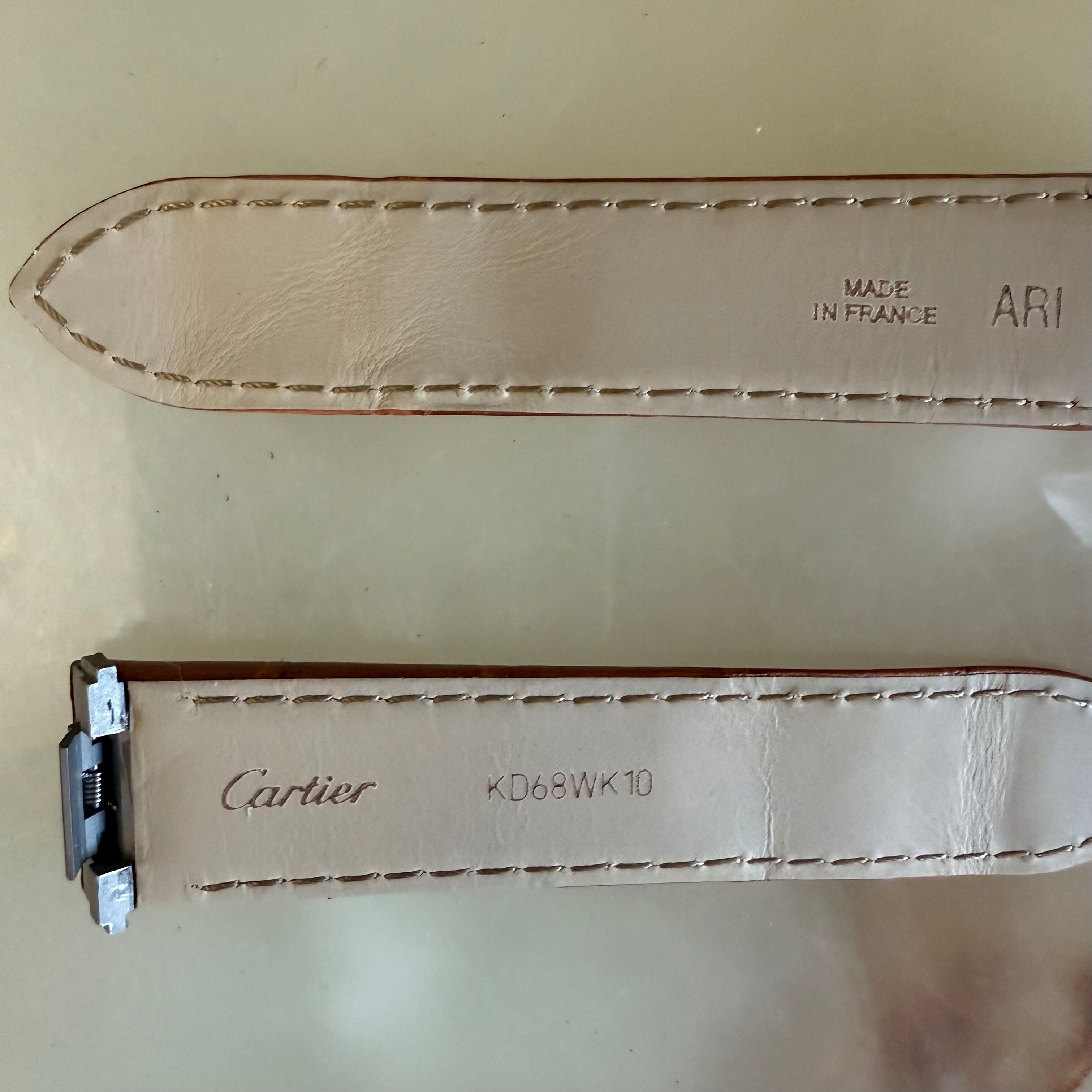 Authentic Cartier Brown Alligator Quick Release Watch Strap Band 19mm KD68WK10