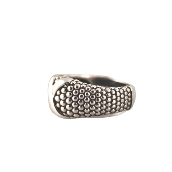Lagos Caviar Sterling Silver X Band Ring