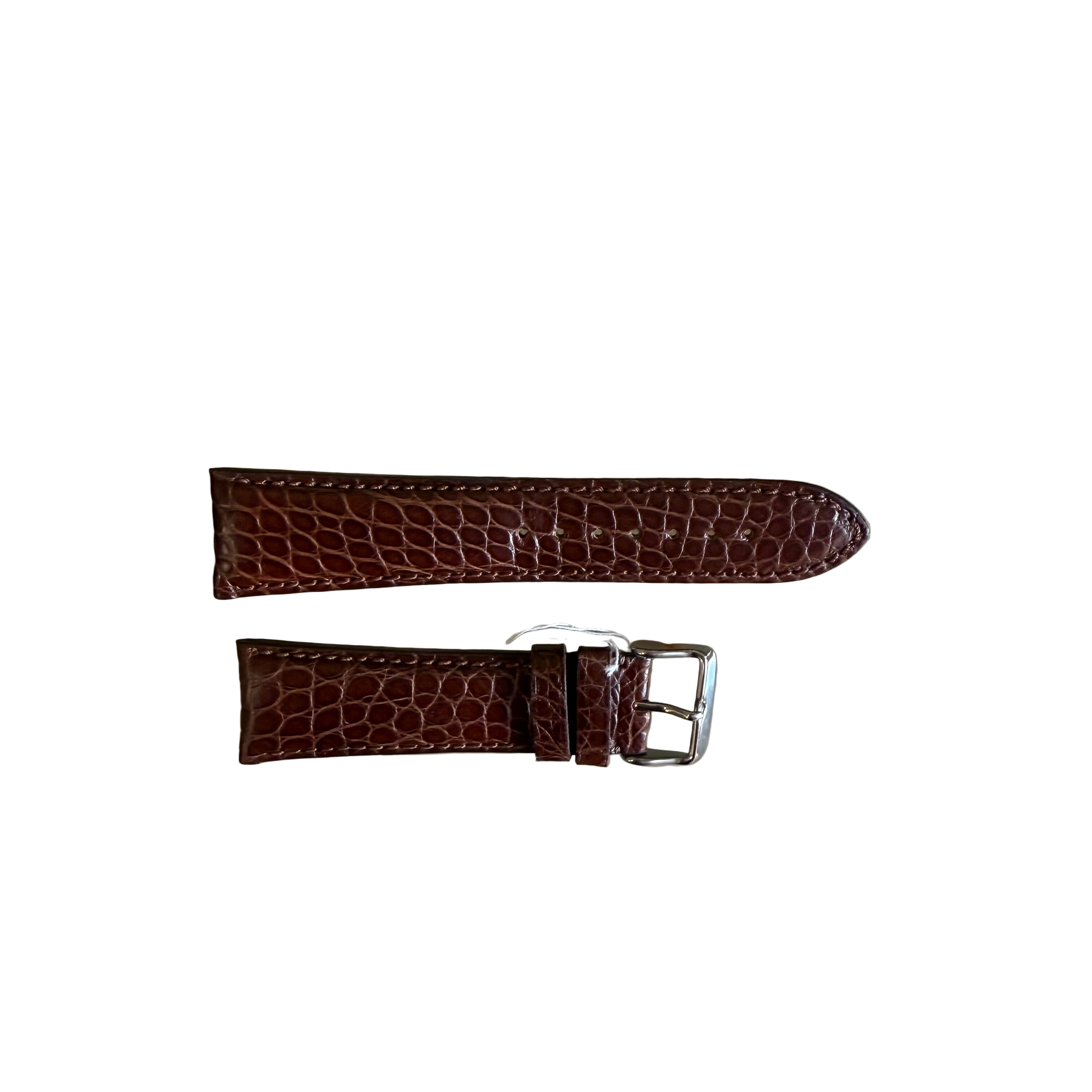 Genuine Alligator Brown Watch Strap Band 24mm Padded & Stitched w Buckle
