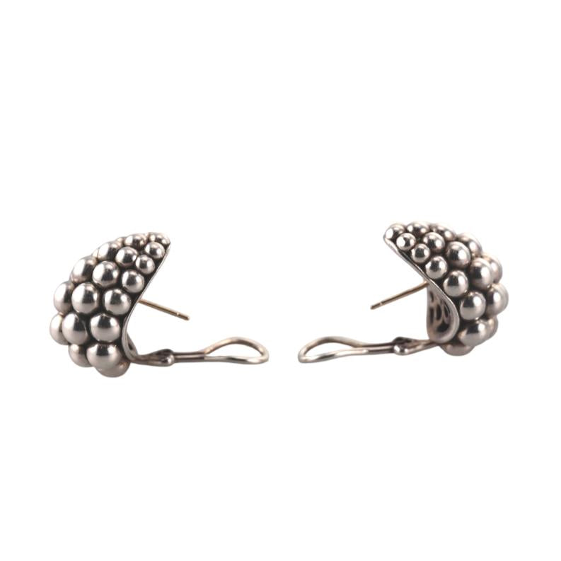 Lagos Caviar Sterling Silver Bubbly Large Earrings