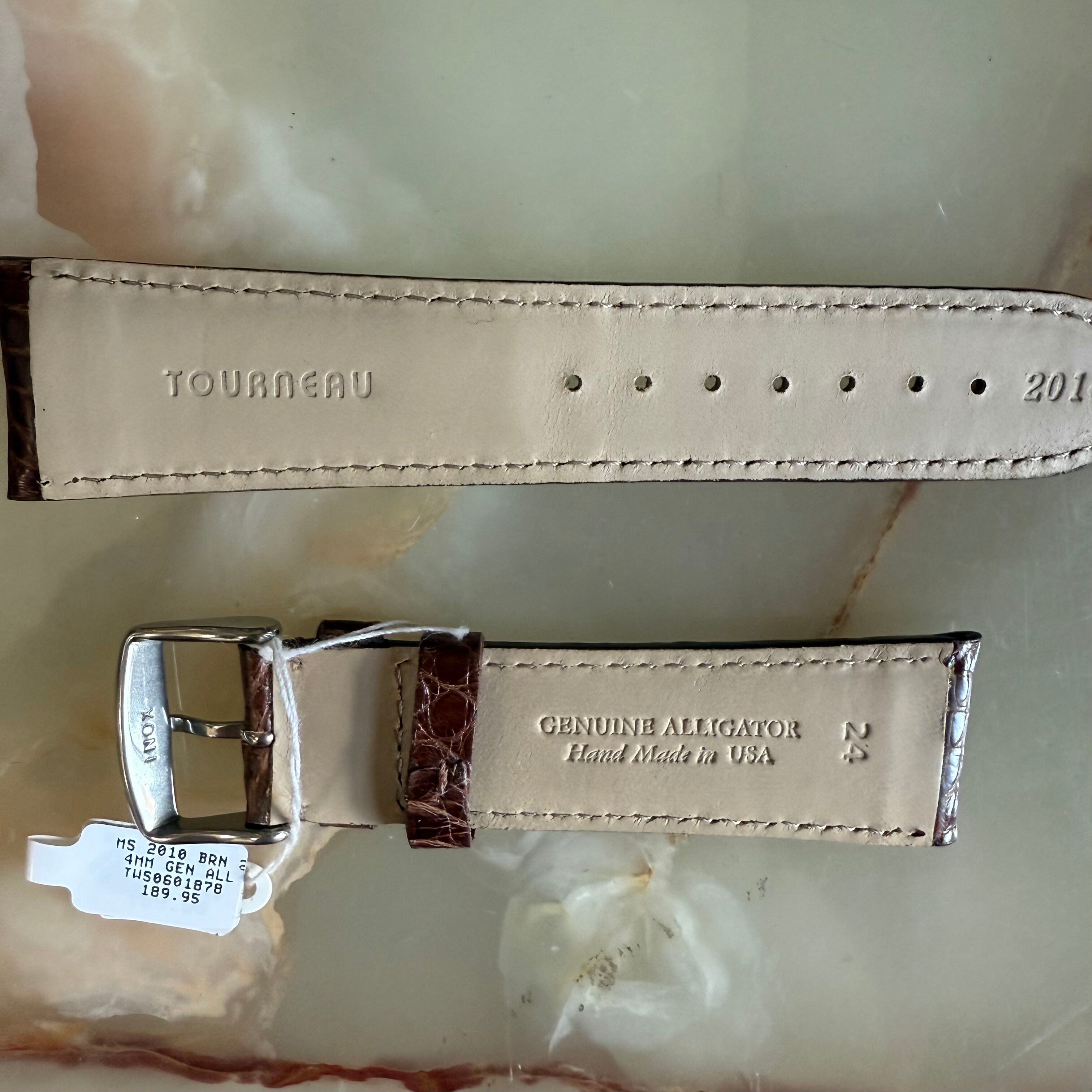 Genuine Alligator Brown Watch Strap Band 24mm Padded & Stitched w Buckle