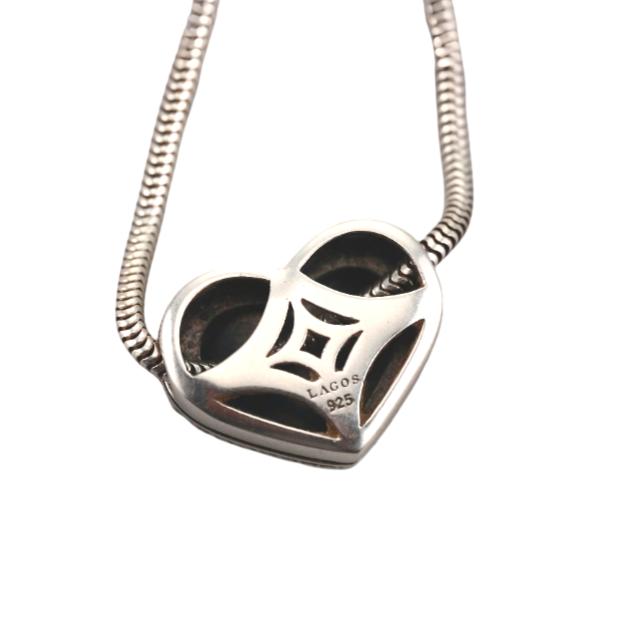 Lagos Caviar Sterling Silver Heart Slide Pendant Necklace
