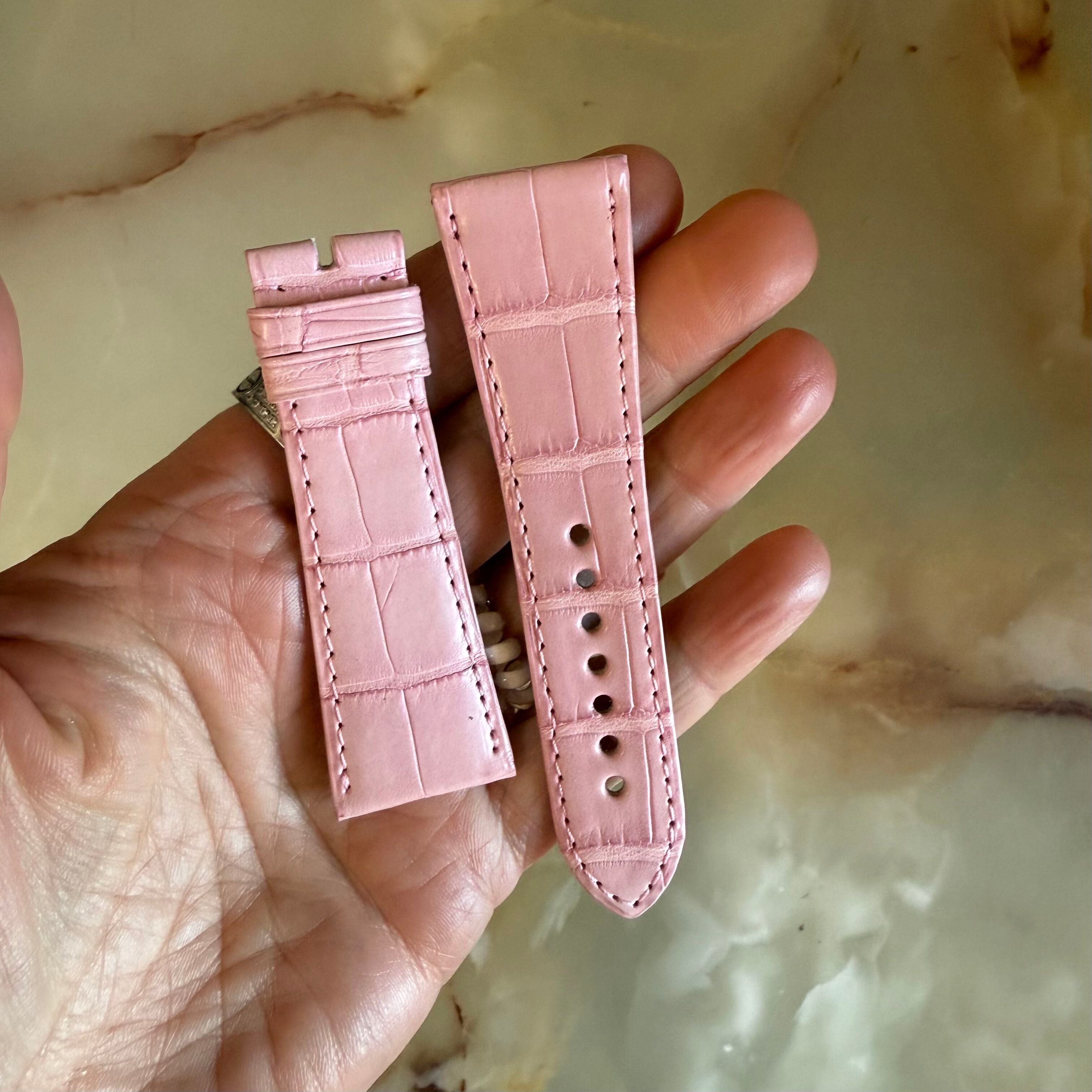 Authentic Cartier Pink Alligator Watch Strap Band 25mm