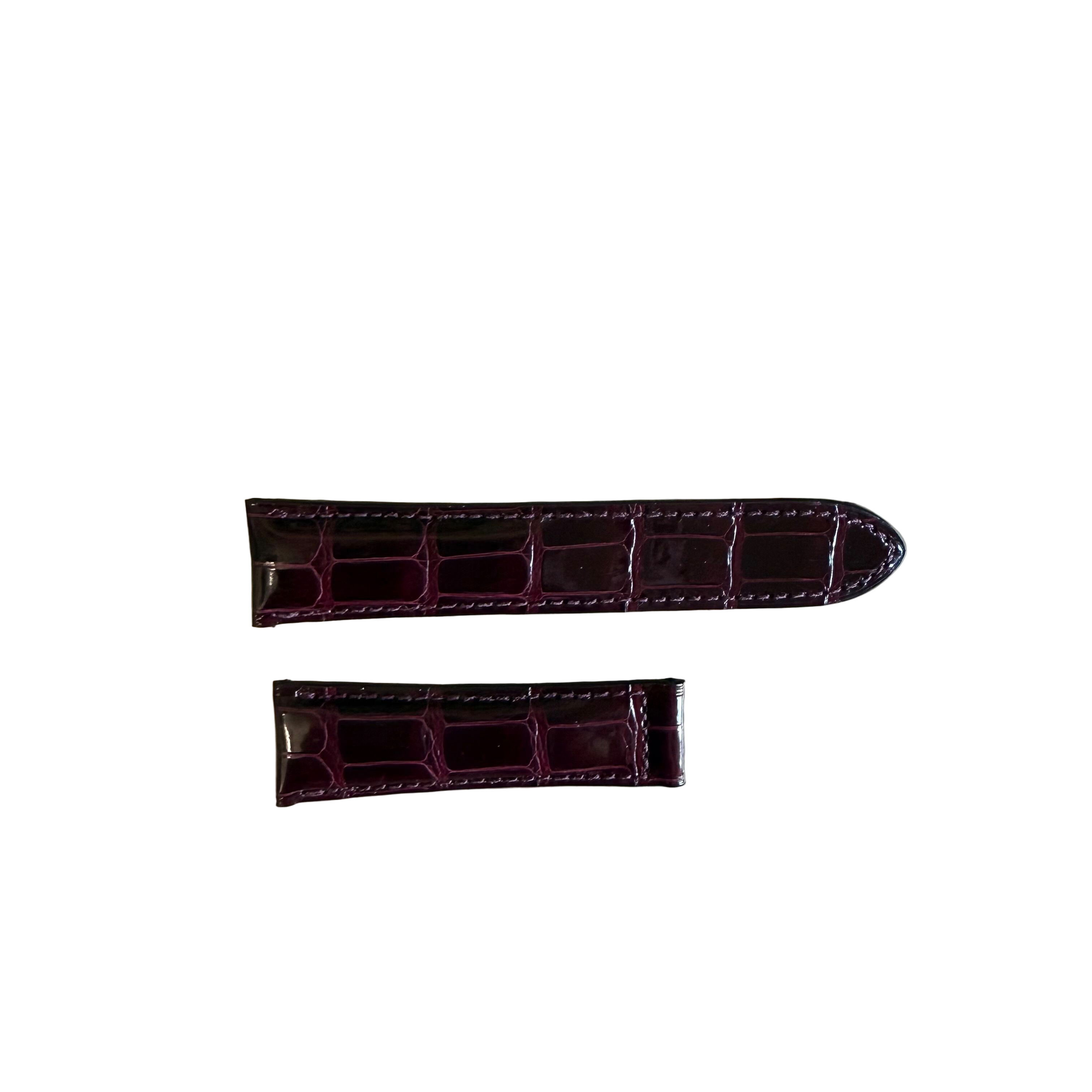 Genuine Crocodile Burgundy Watch Strap Band 20mm Padded & Stitched