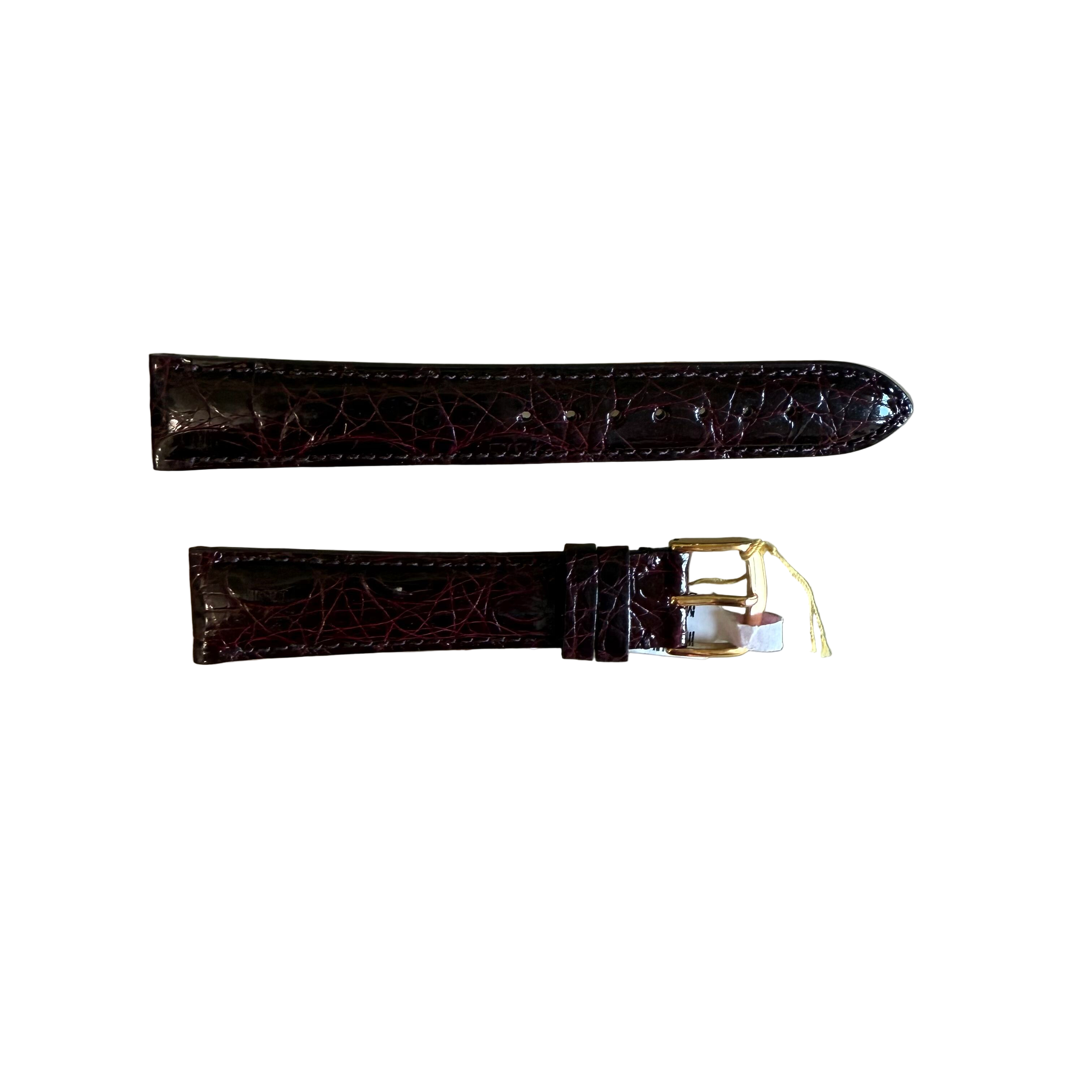 Genuine Crocodile Burgundy Watch Strap Band 18mm Padded & Stitched w Buckle