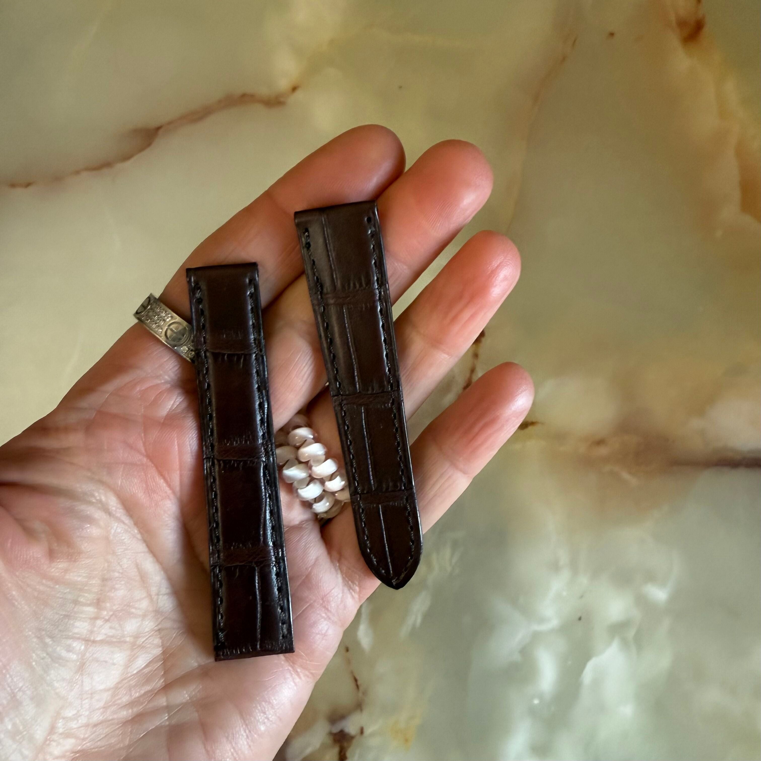 Authentic Cartier Brown Alligator Watch Strap Band 16mm KD02CM61